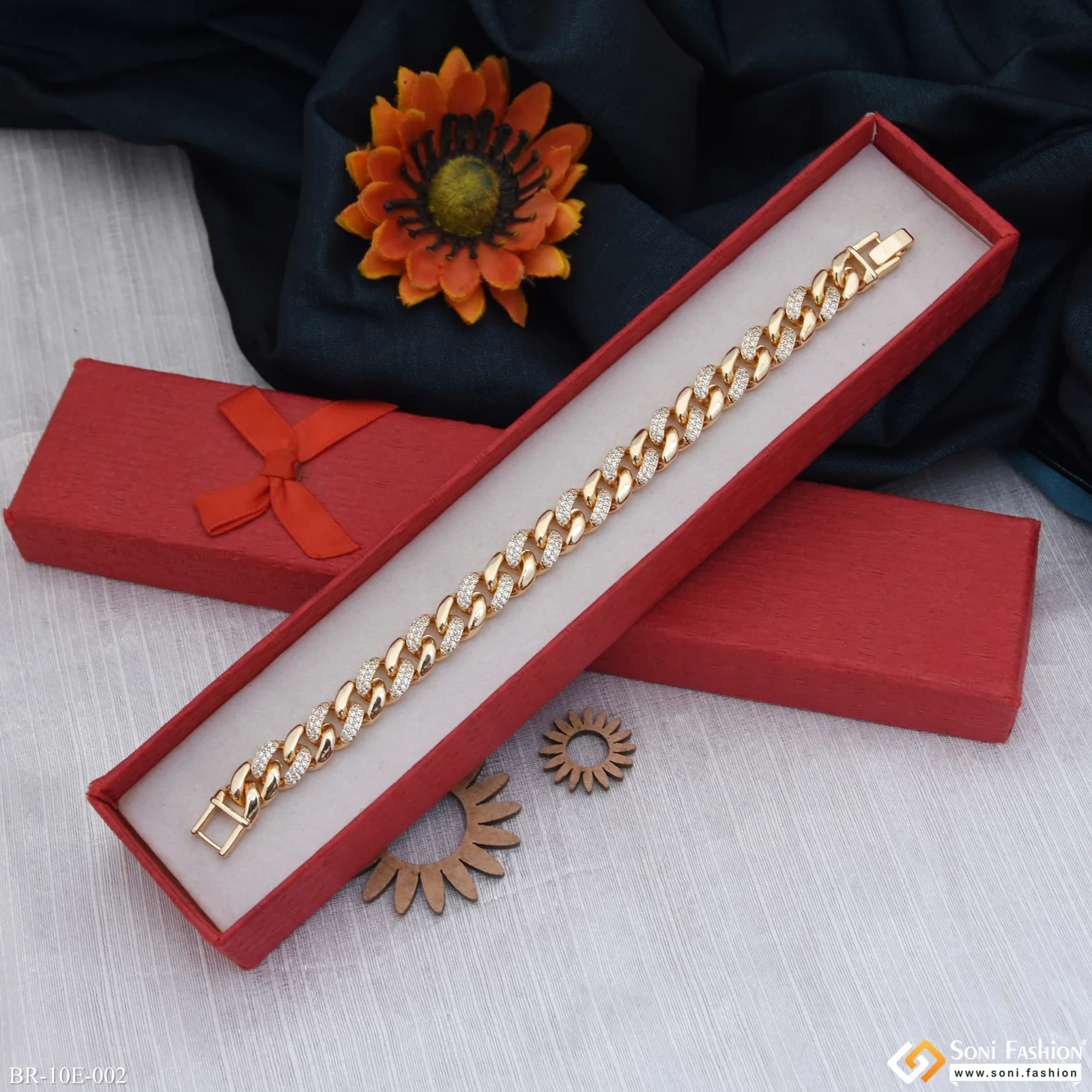 Latest Design Gold Plated Link Bracelet for Men - Style E002 - Image 5