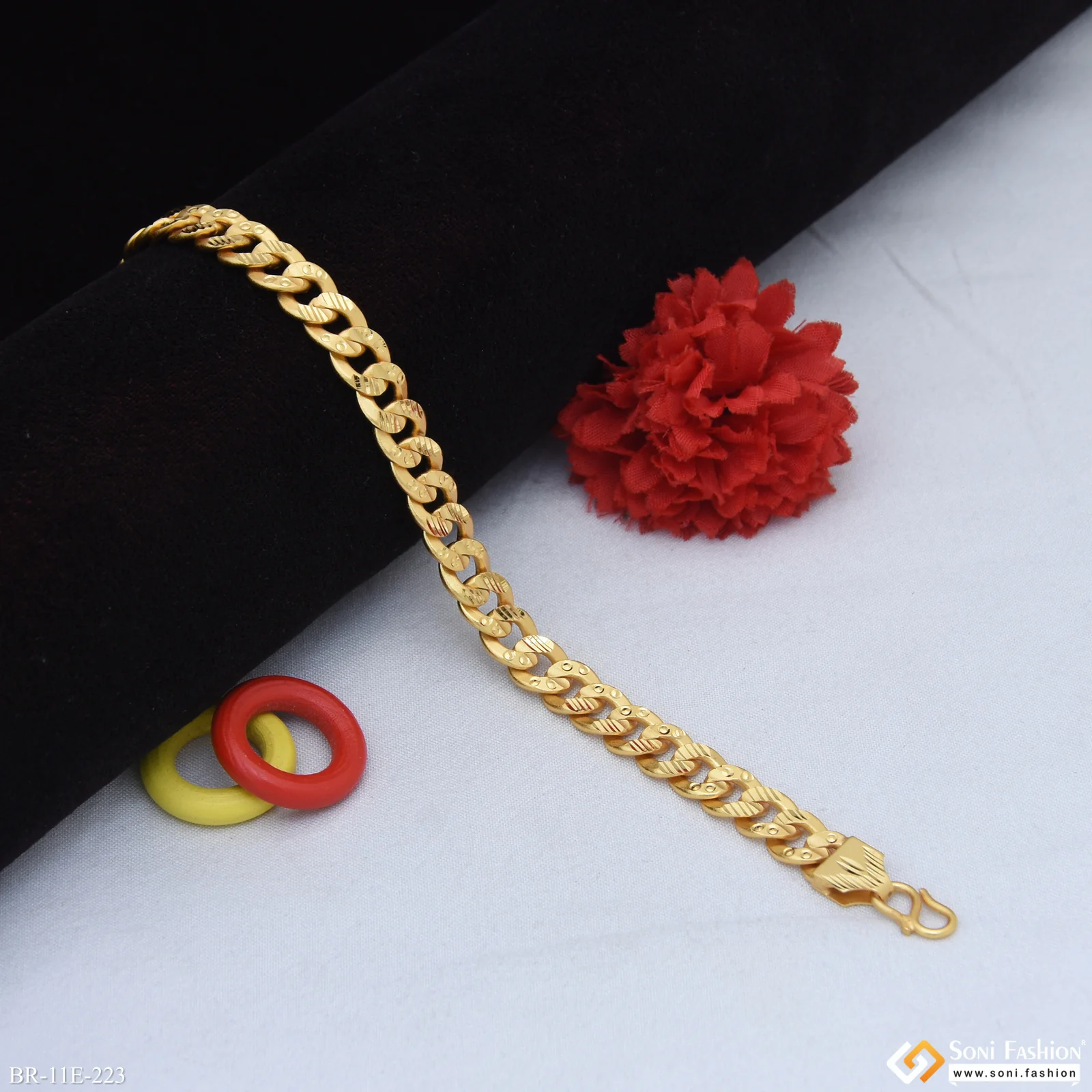 Latest Design Gold Plated Link Bracelet for Men - Style E223 - Image 4