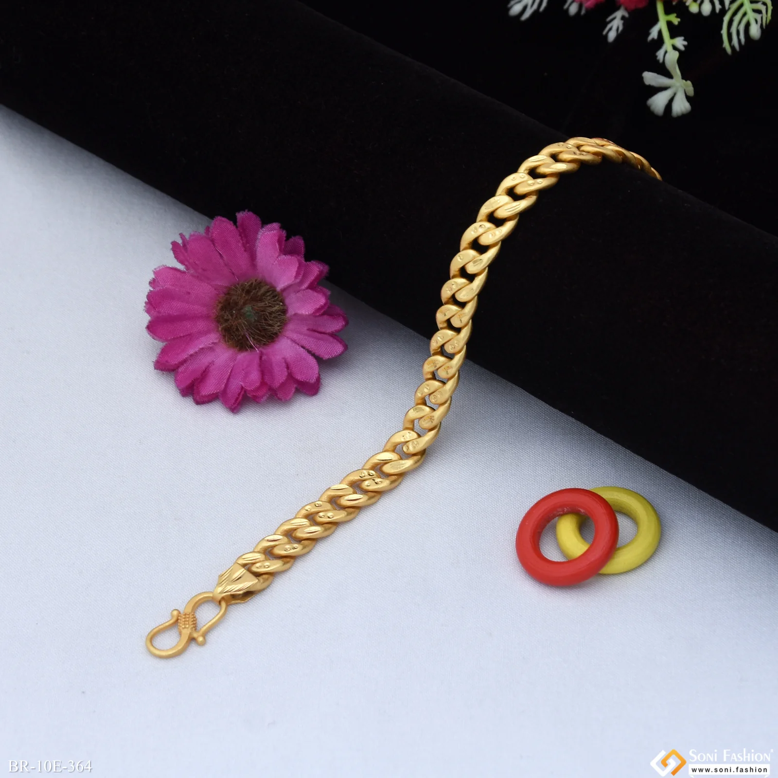 Latest Design Gold Plated Link Bracelet for Men - Style E364 - Image 2