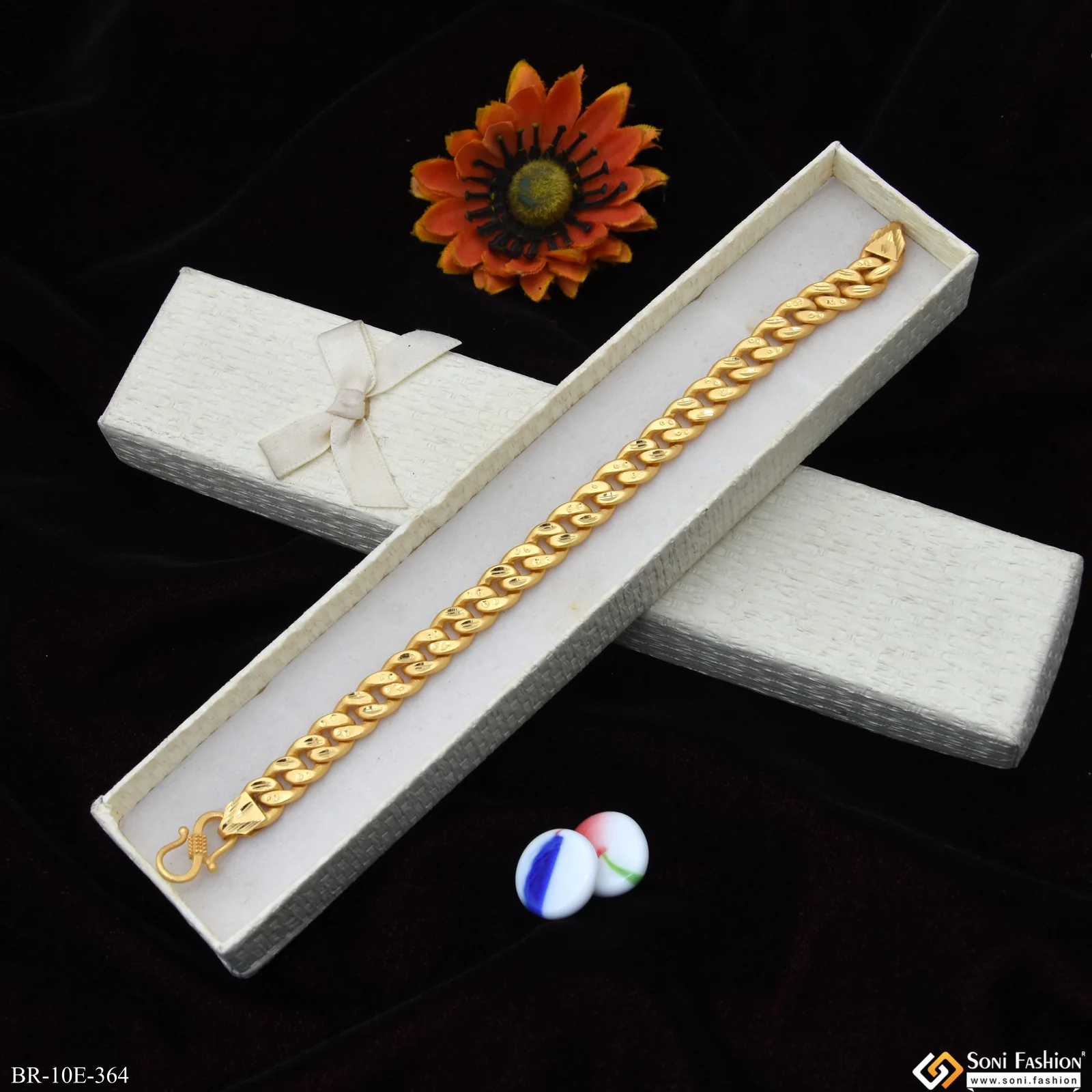 Latest Design Gold Plated Link Bracelet for Men - Style E364 - Image 5