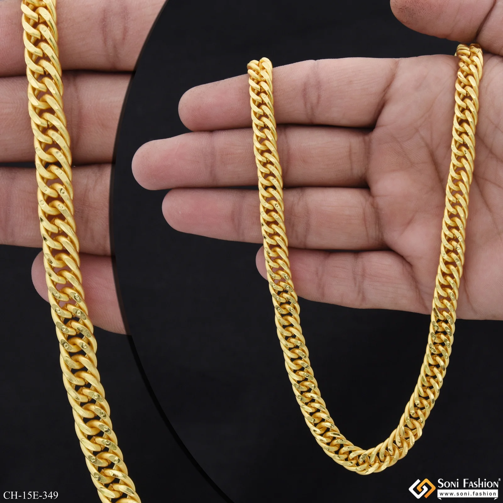 Latest Design Gold Plated Link Chain for Men - Style E349 - Image 2