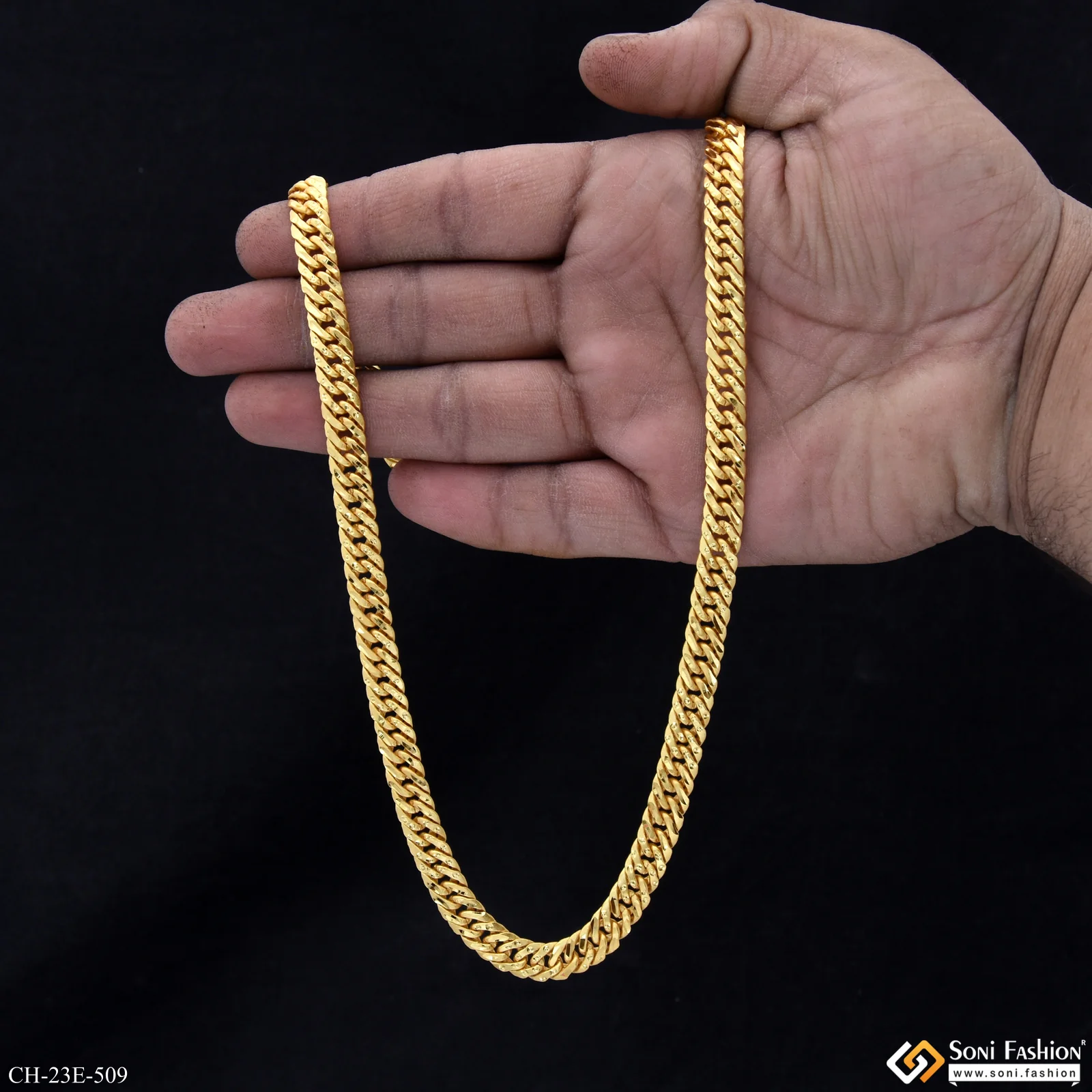 Latest Design Gold Plated Link Chain for Men - Style E509 - Image 6