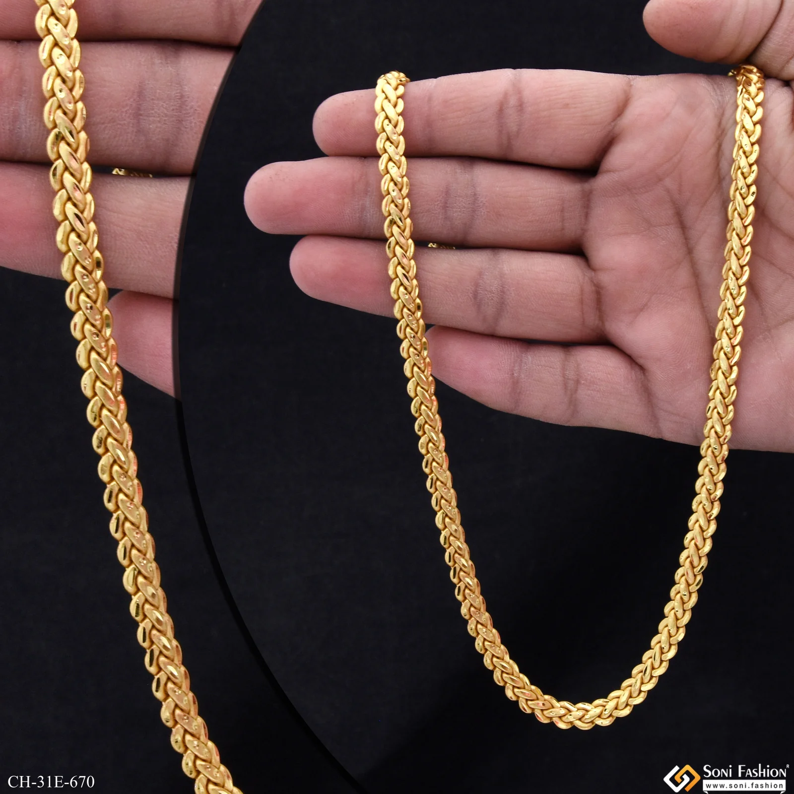 Latest Design Gold Plated Link Chain for Men - Style E670 - Image 2
