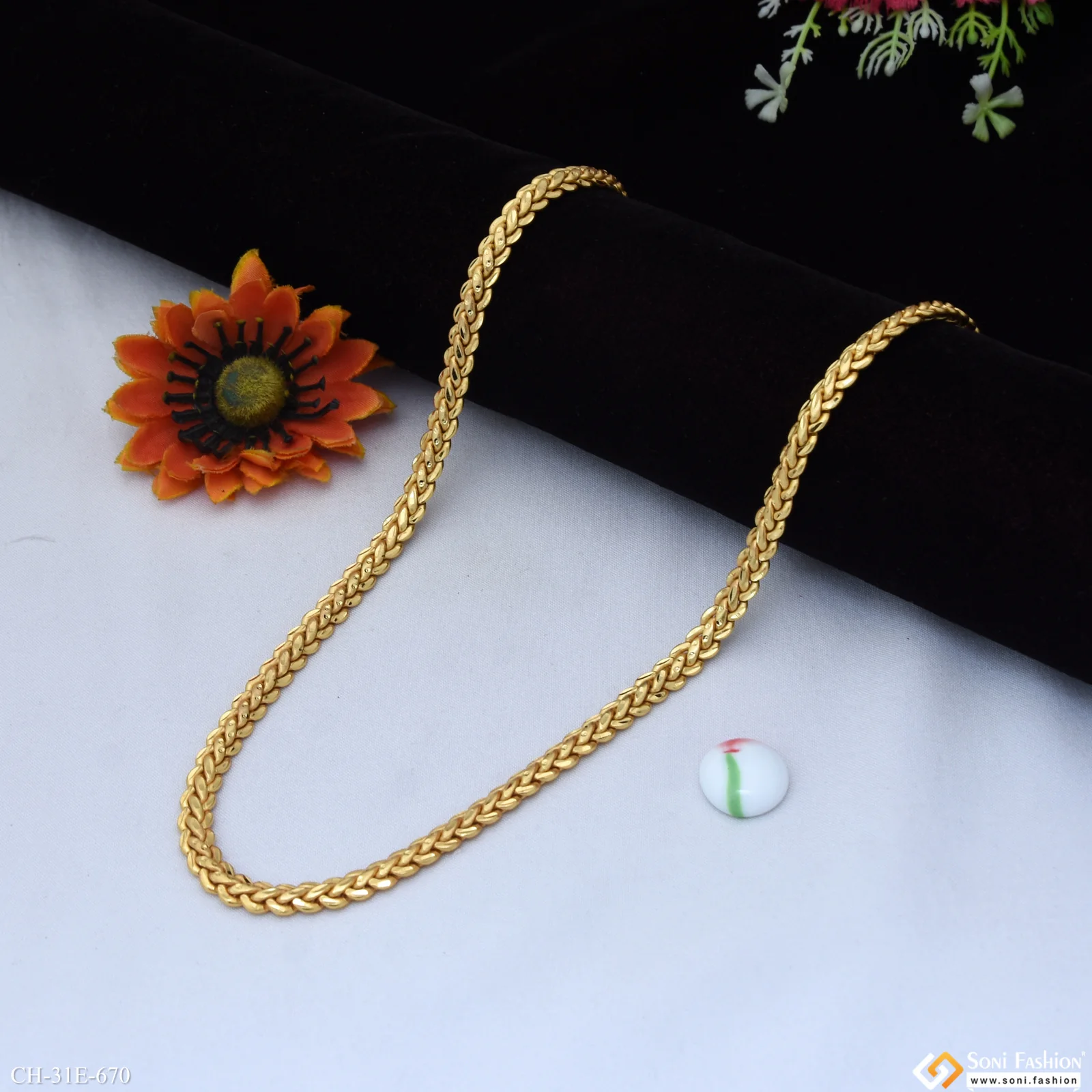 Latest Design Gold Plated Link Chain for Men - Style E670 - Image 3