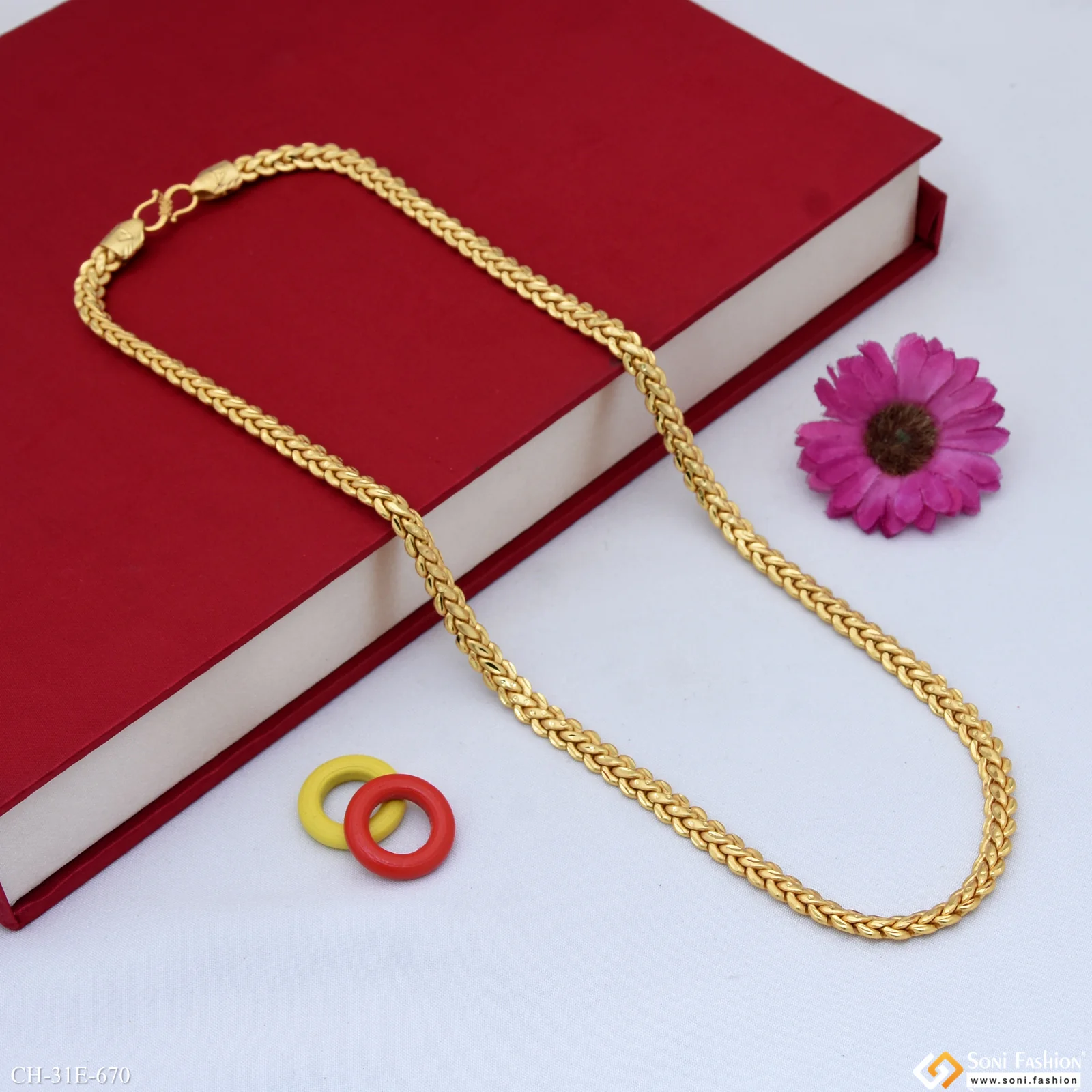 Latest Design Gold Plated Link Chain for Men - Style E670 - Image 4