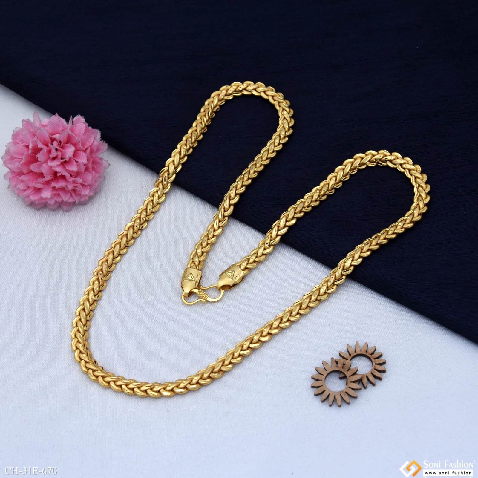 Latest Design Gold Plated Link Chain for Men - Style E670 - Image 5