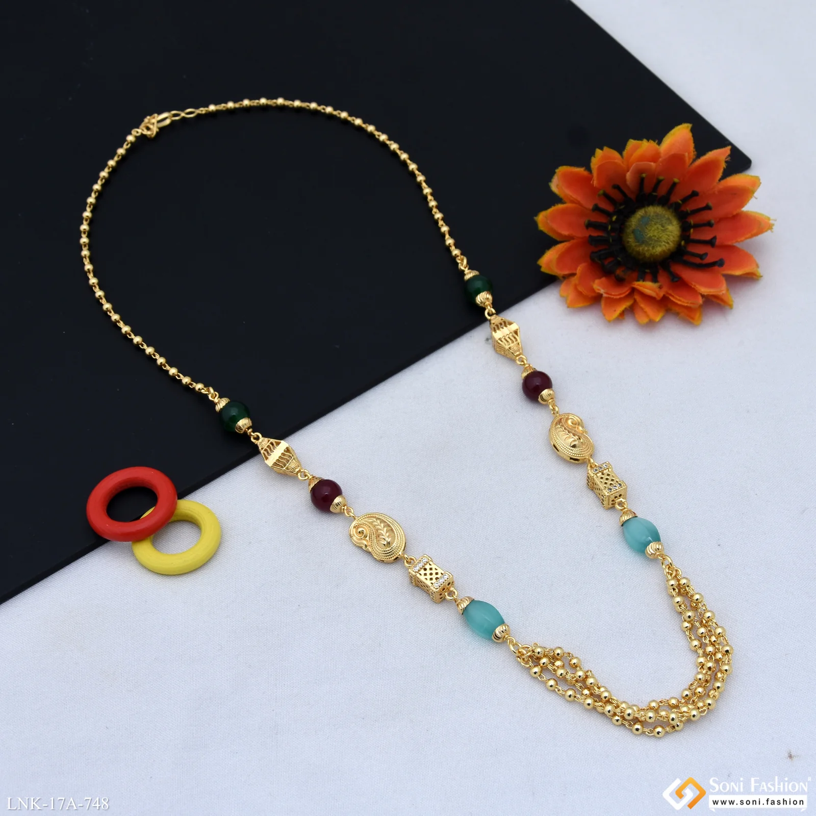 Latest Design Gold Plated Mala for Women - Style A748 - Image 4