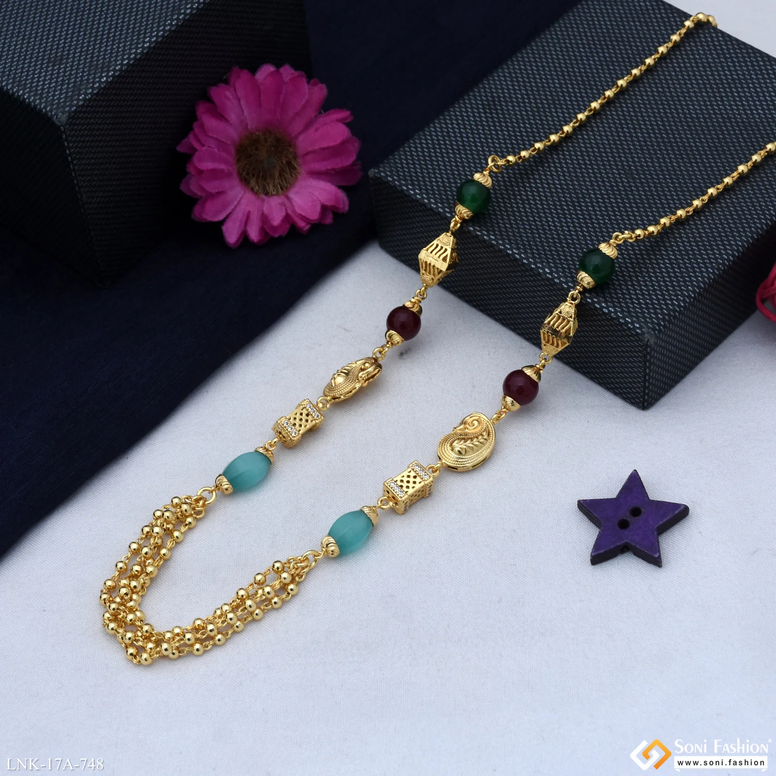 Latest Design Gold Plated Mala for Women - Style A748 - Image 5