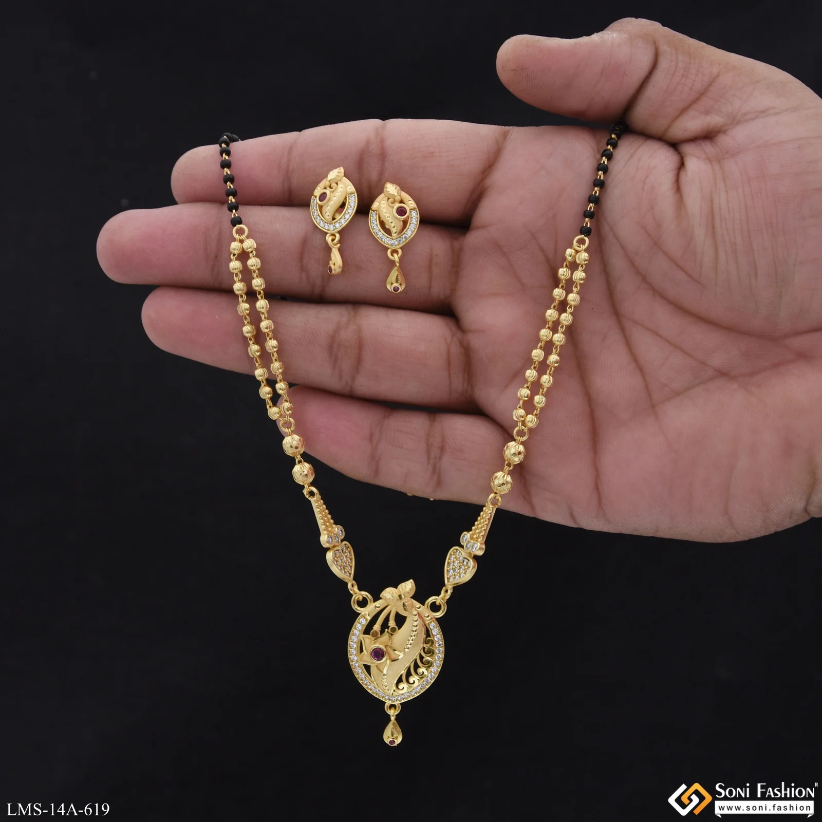 Latest Design Gold Plated Mangalsutra Set for Women - Style A619 - Image 2
