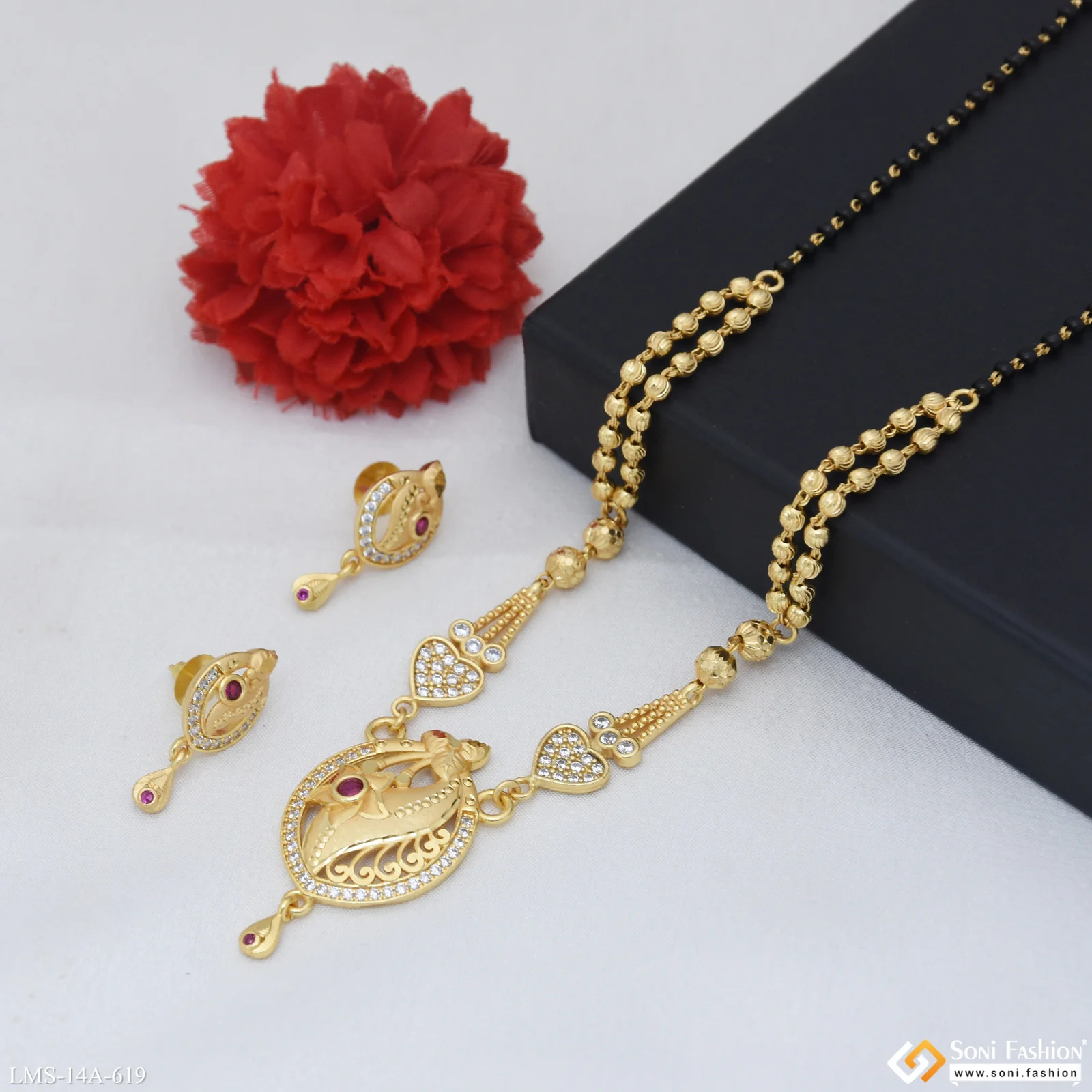 Latest Design Gold Plated Mangalsutra Set for Women - Style A619 - Image 5
