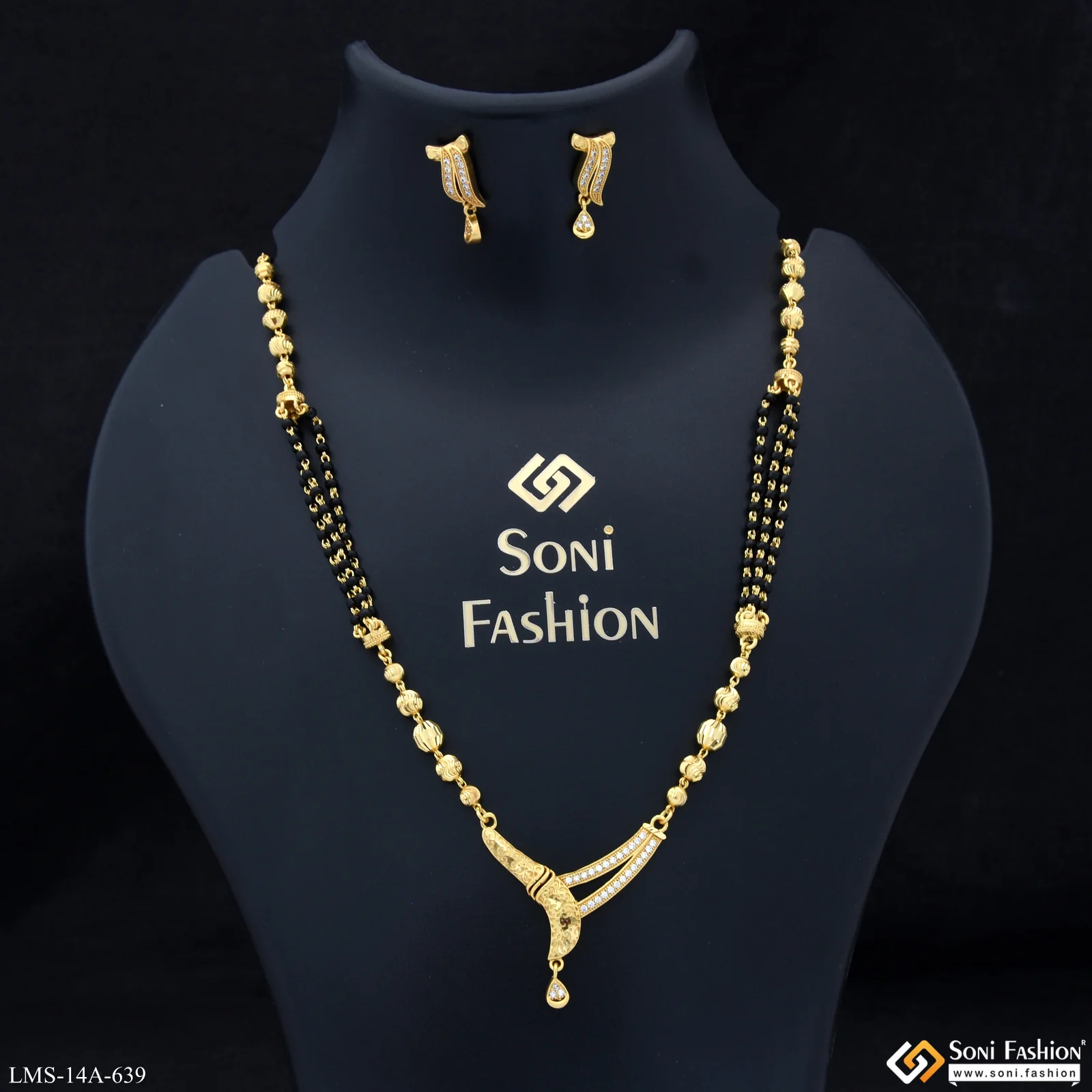 Latest Design Gold Plated Mangalsutra Set for Women - Style A639