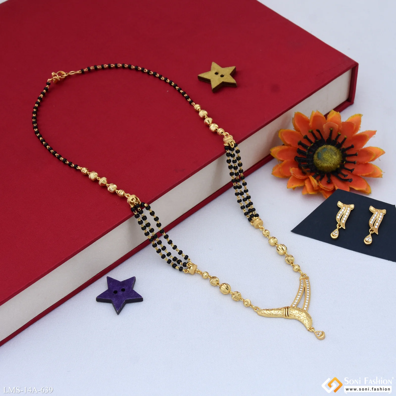 Latest Design Gold Plated Mangalsutra Set for Women - Style A639 - Image 4