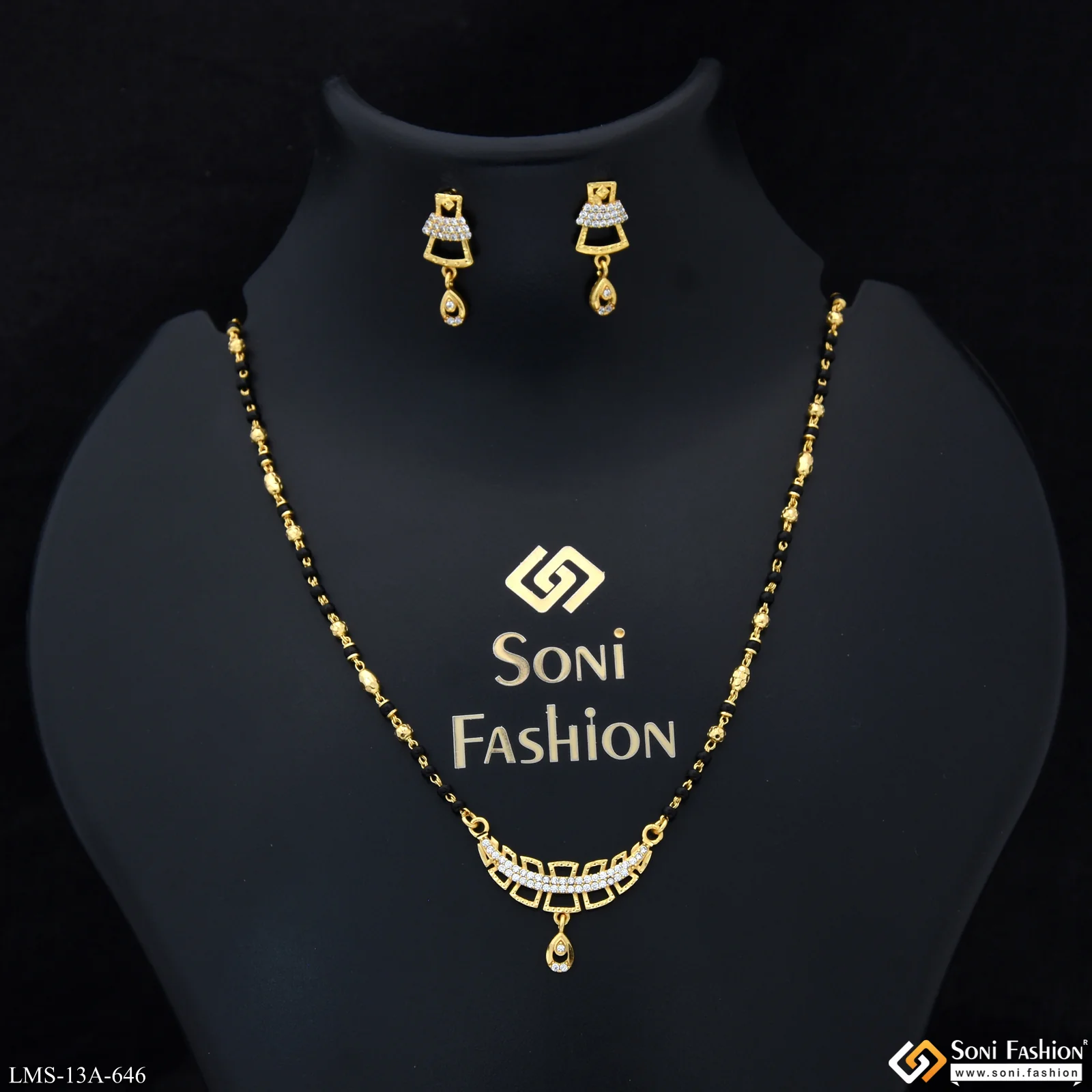 Latest Design Gold Plated Mangalsutra Set for Women - Style A646