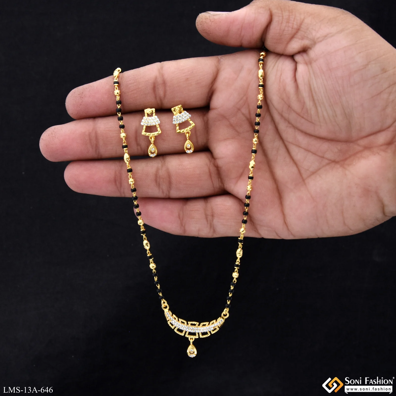 Latest Design Gold Plated Mangalsutra Set for Women - Style A646 - Image 2