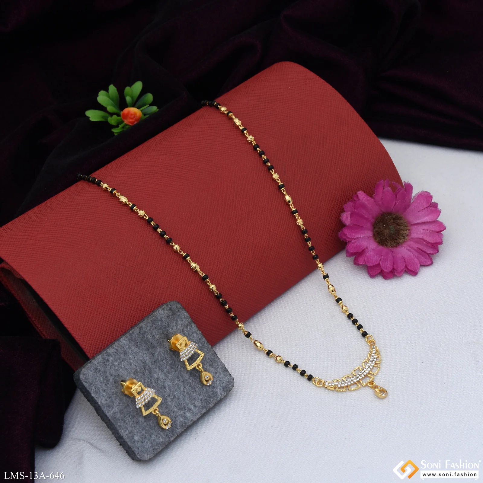 Latest Design Gold Plated Mangalsutra Set for Women - Style A646 - Image 3