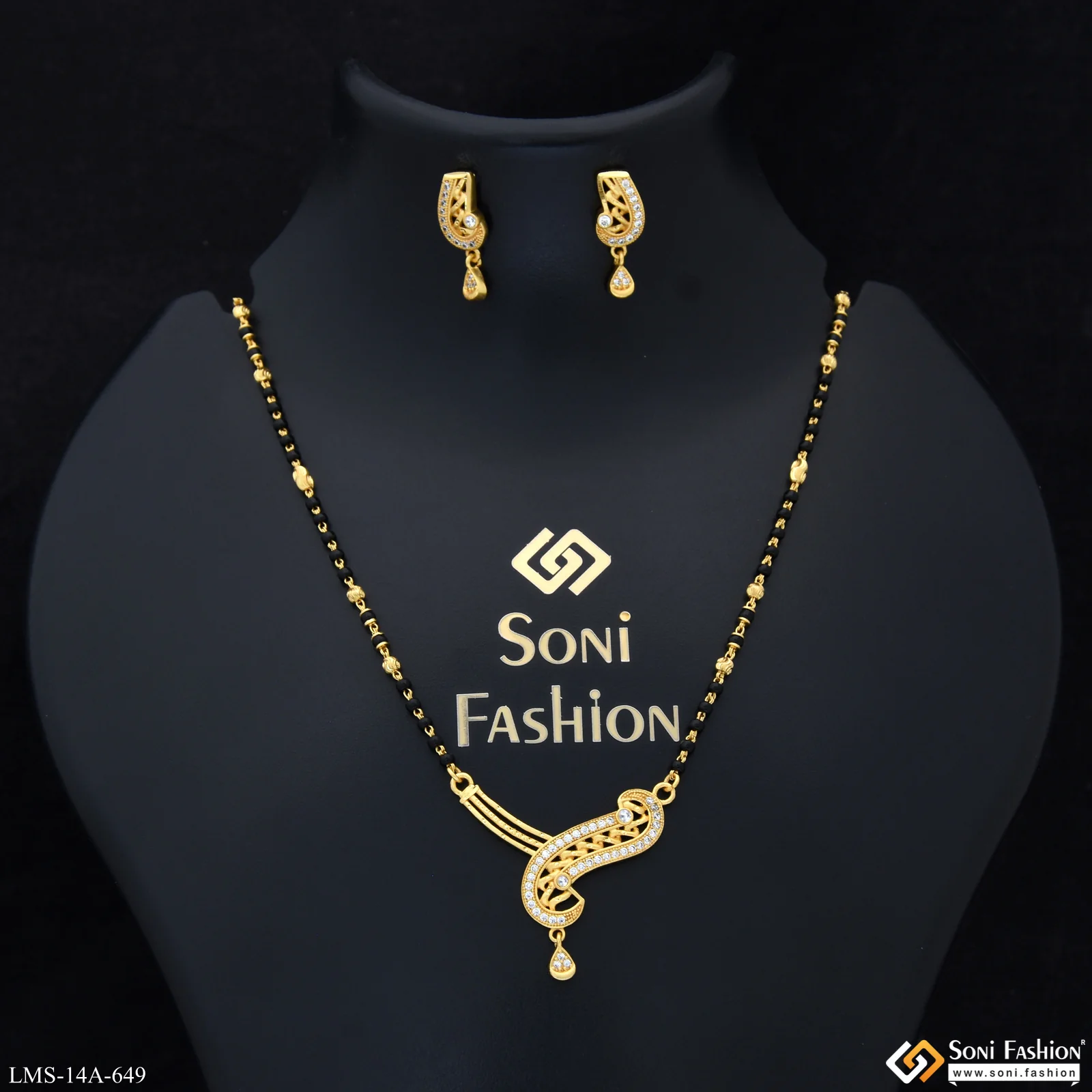 Latest Design Gold Plated Mangalsutra Set for Women - Style A649