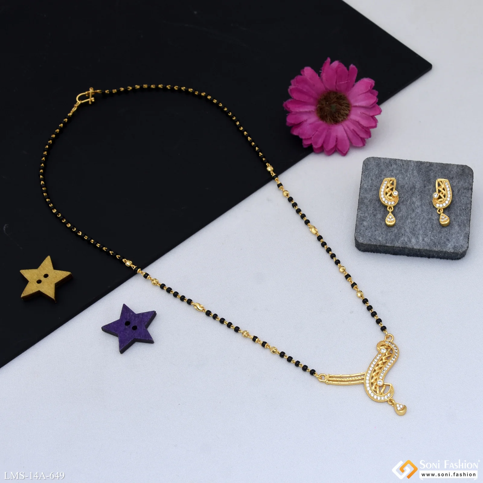 Latest Design Gold Plated Mangalsutra Set for Women - Style A649 - Image 4
