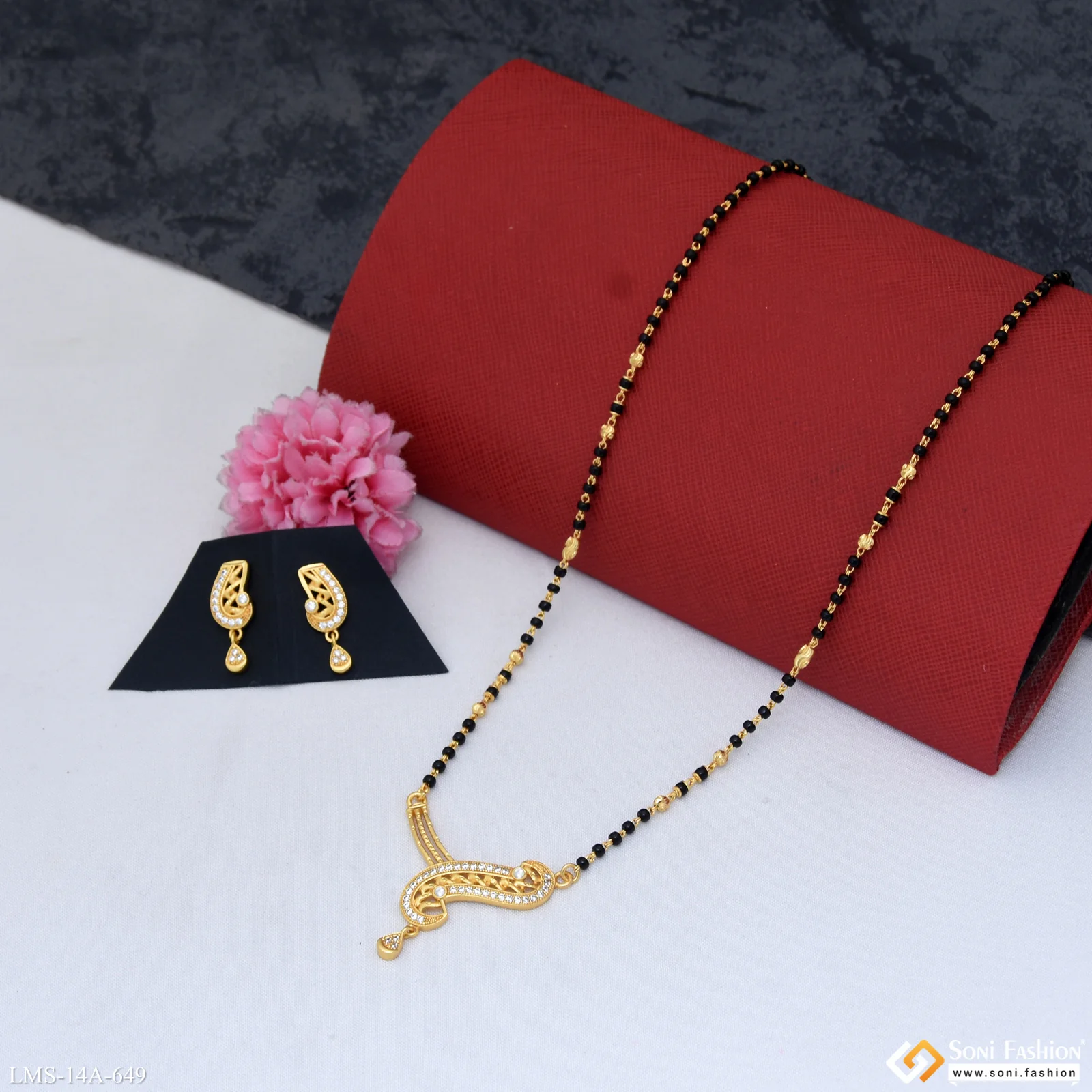 Latest Design Gold Plated Mangalsutra Set for Women - Style A649 - Image 5