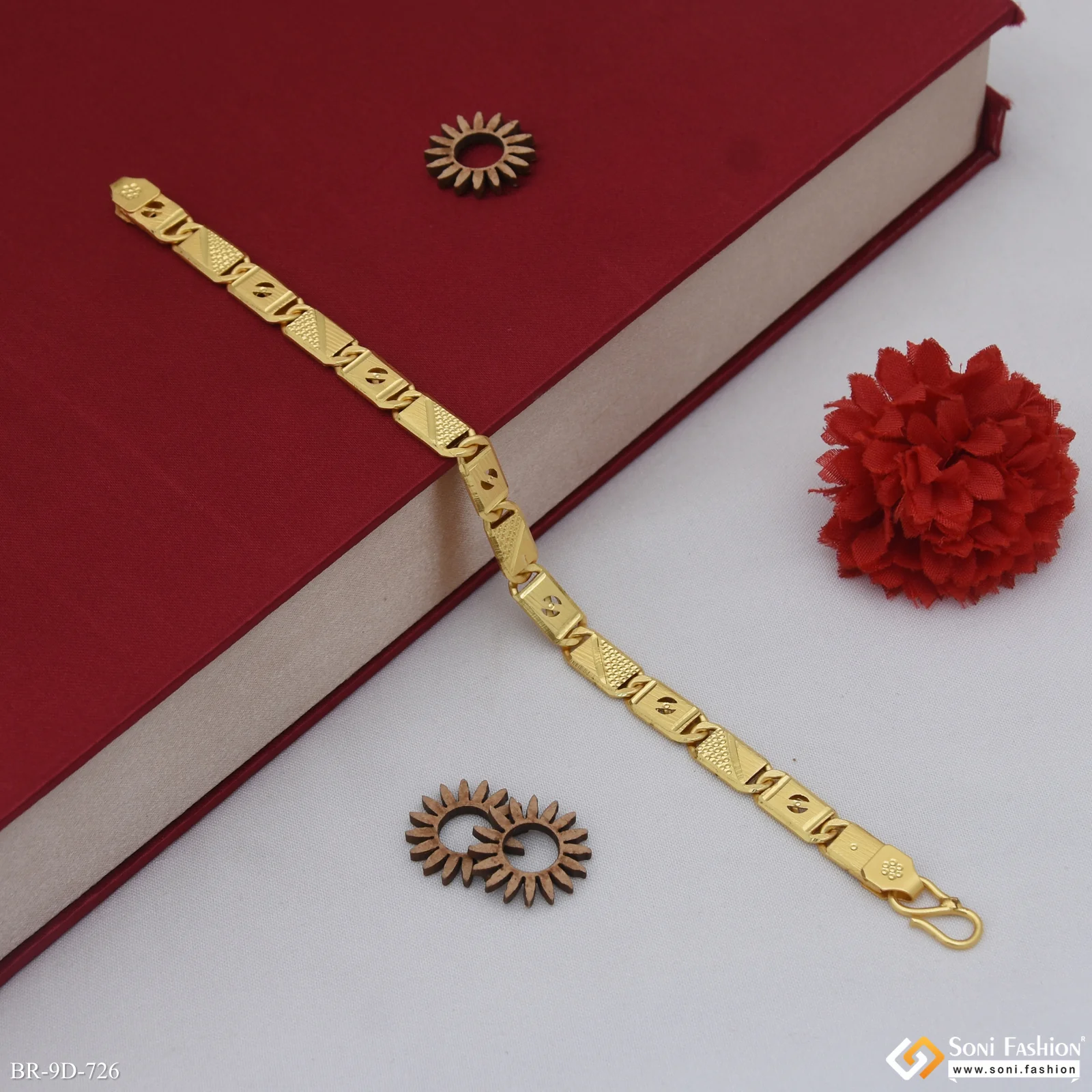 Latest Design Gold Plated Nawabi Bracelet for Men - Style D726 - Image 5