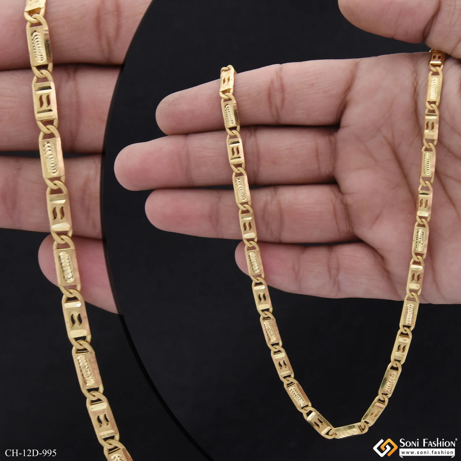 Latest Design Gold Plated Nawabi Chain for Men - Style D995 - Image 2