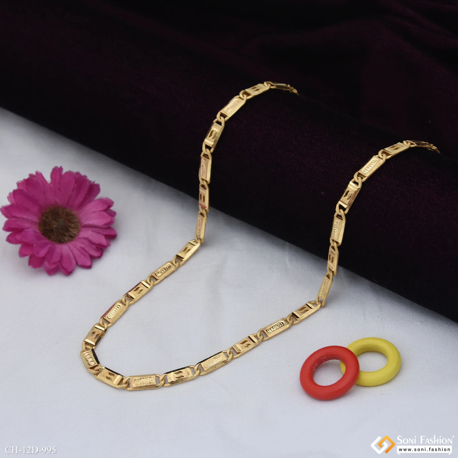 Latest Design Gold Plated Nawabi Chain for Men - Style D995 - Image 4
