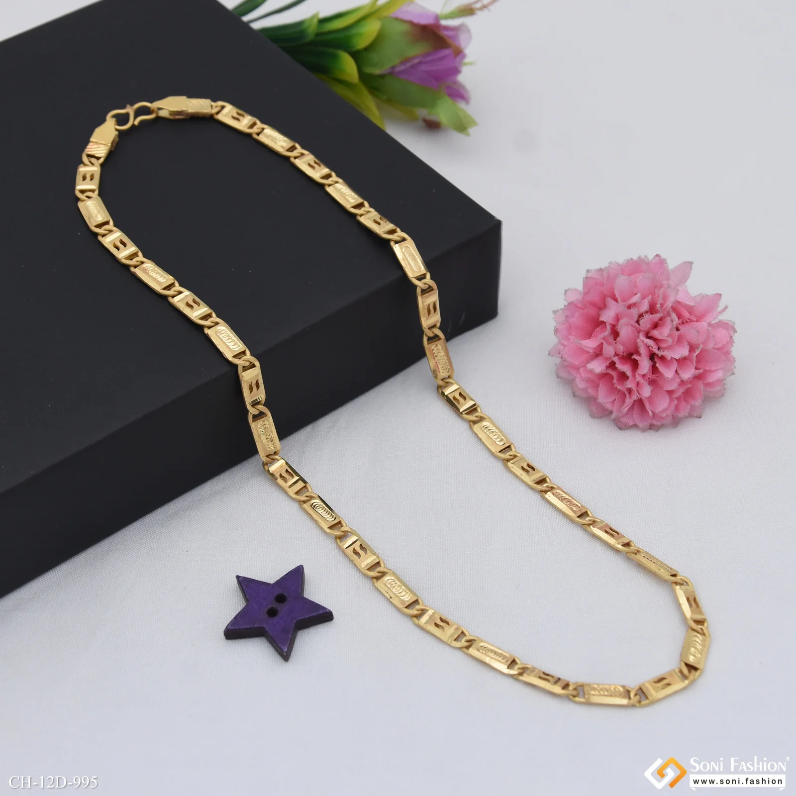 Latest Design Gold Plated Nawabi Chain for Men - Style D995 - Image 5