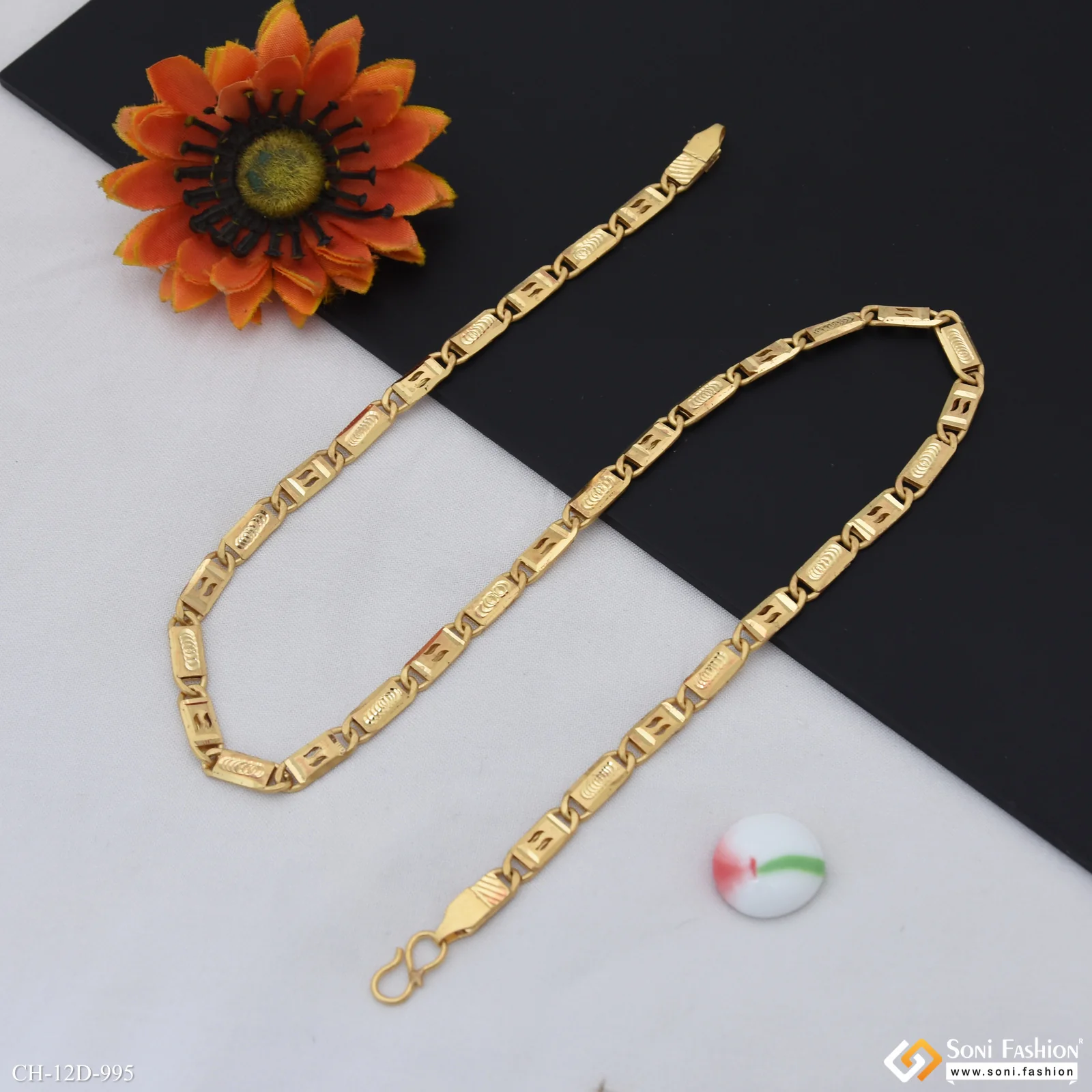 Latest Design Gold Plated Nawabi Chain for Men - Style D995 - Image 6