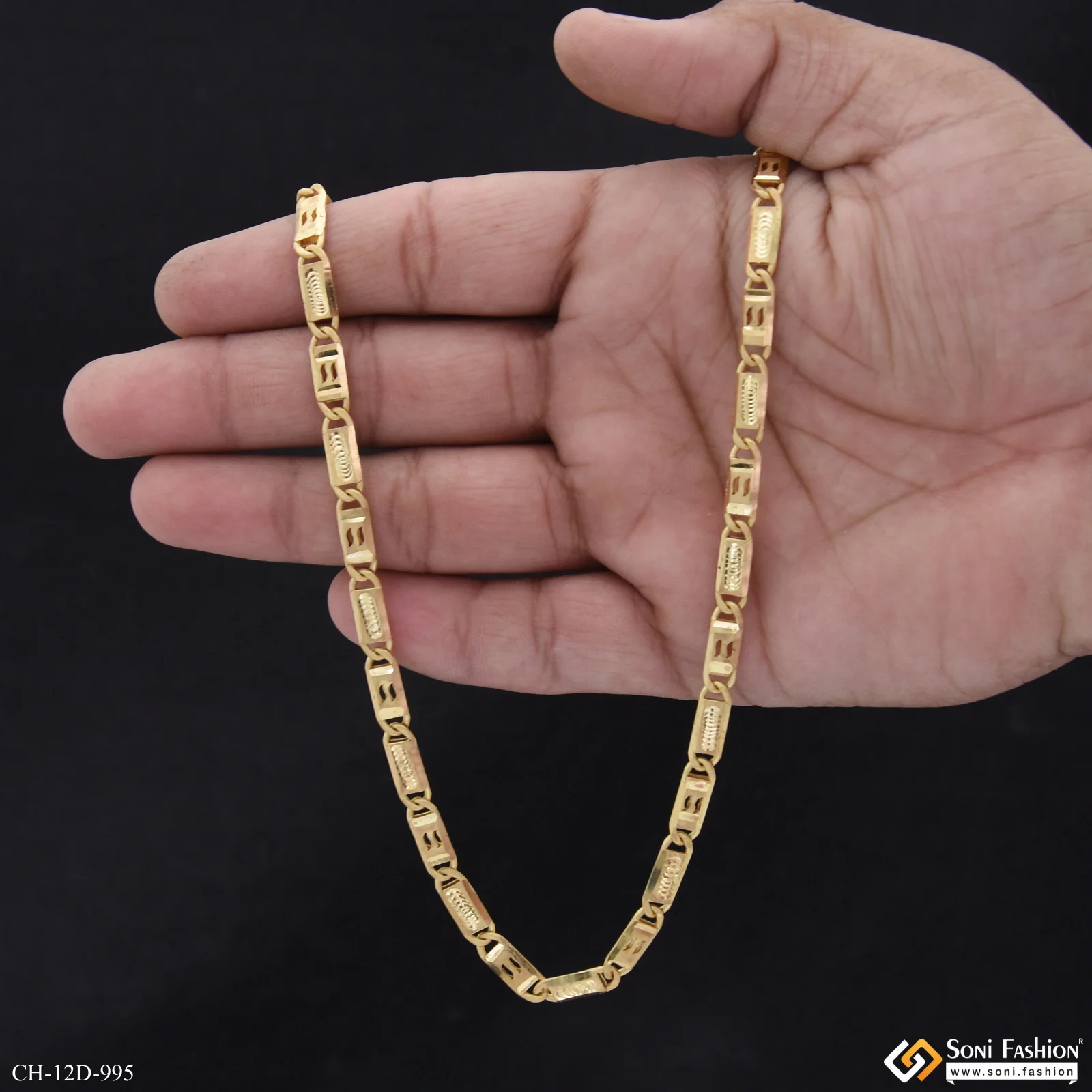 Latest Design Gold Plated Nawabi Chain for Men - Style D995 - Image 7