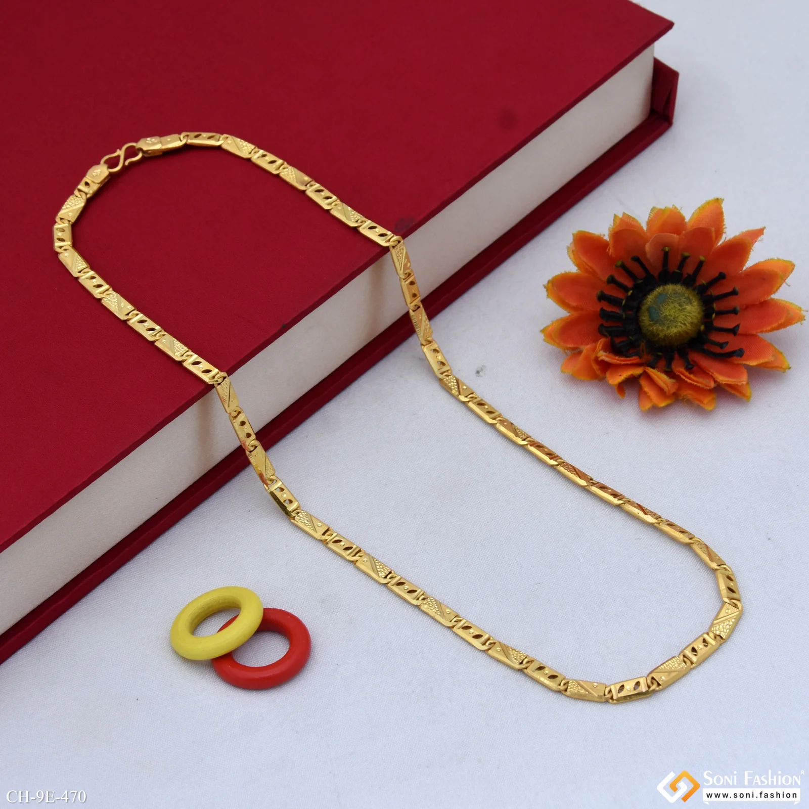 Latest Design Gold Plated Nawabi Chain for Men - Style E470 - Image 4