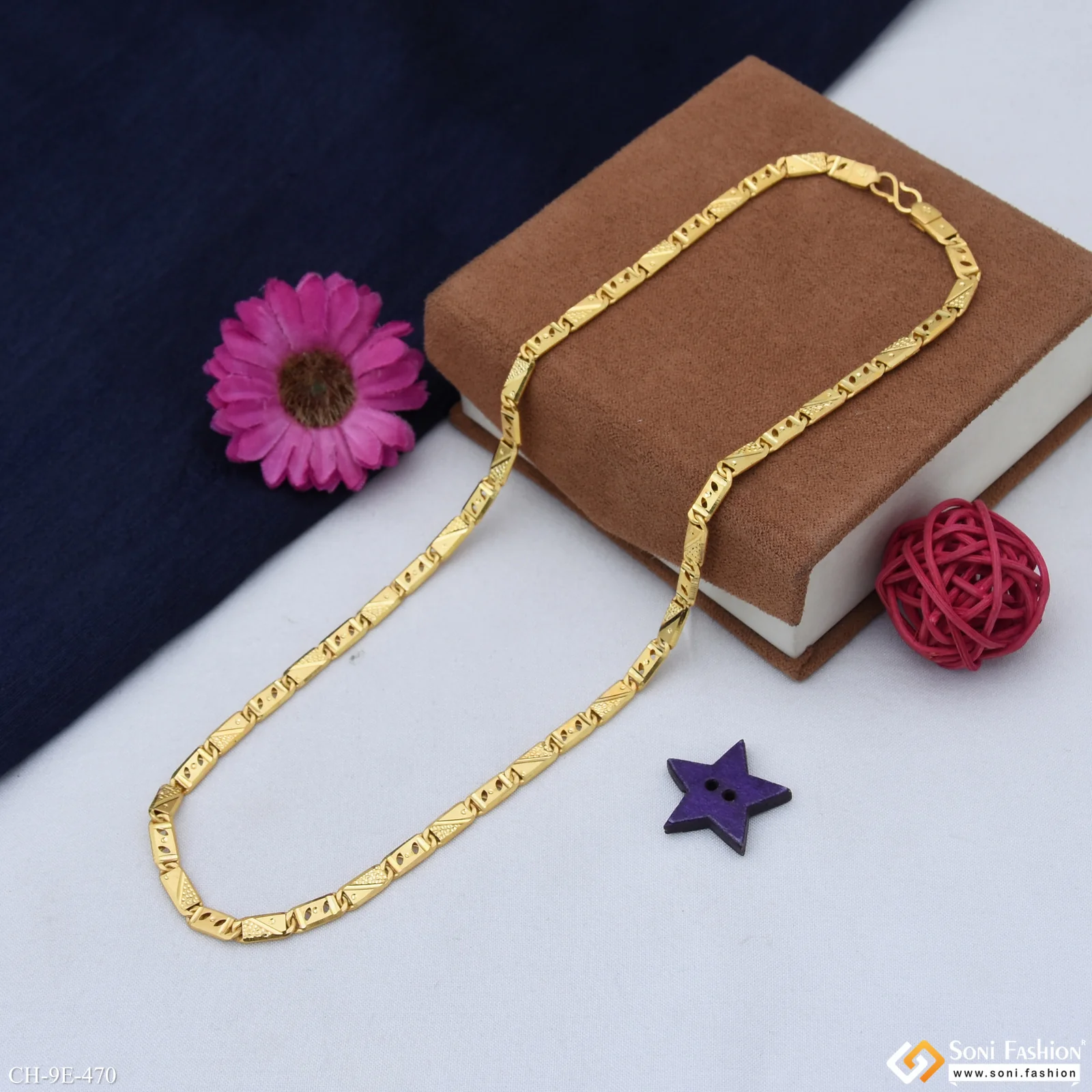 Latest Design Gold Plated Nawabi Chain for Men - Style E470 - Image 5