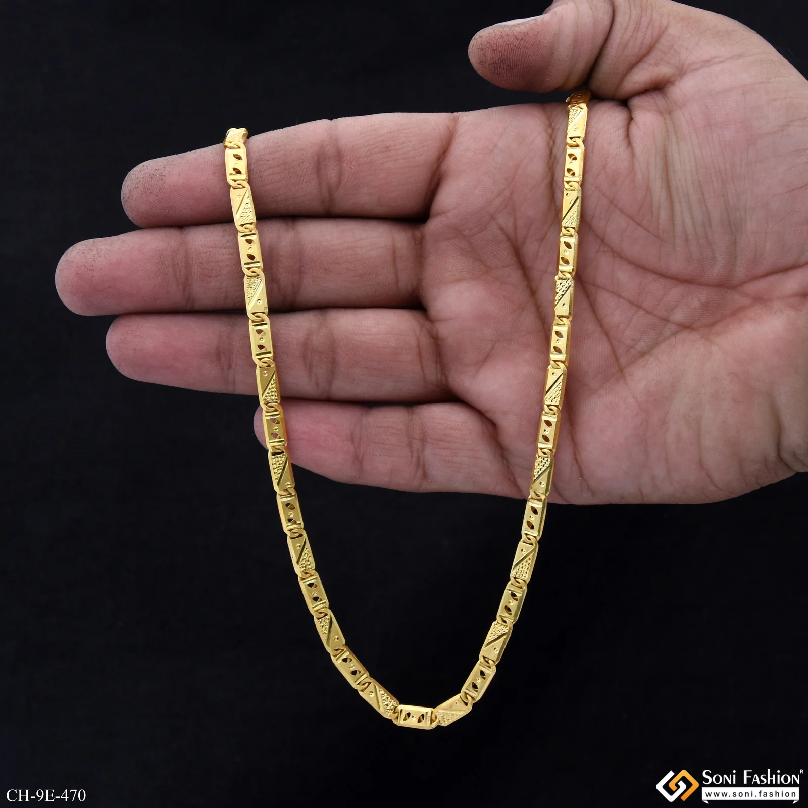 Latest Design Gold Plated Nawabi Chain for Men - Style E470 - Image 6