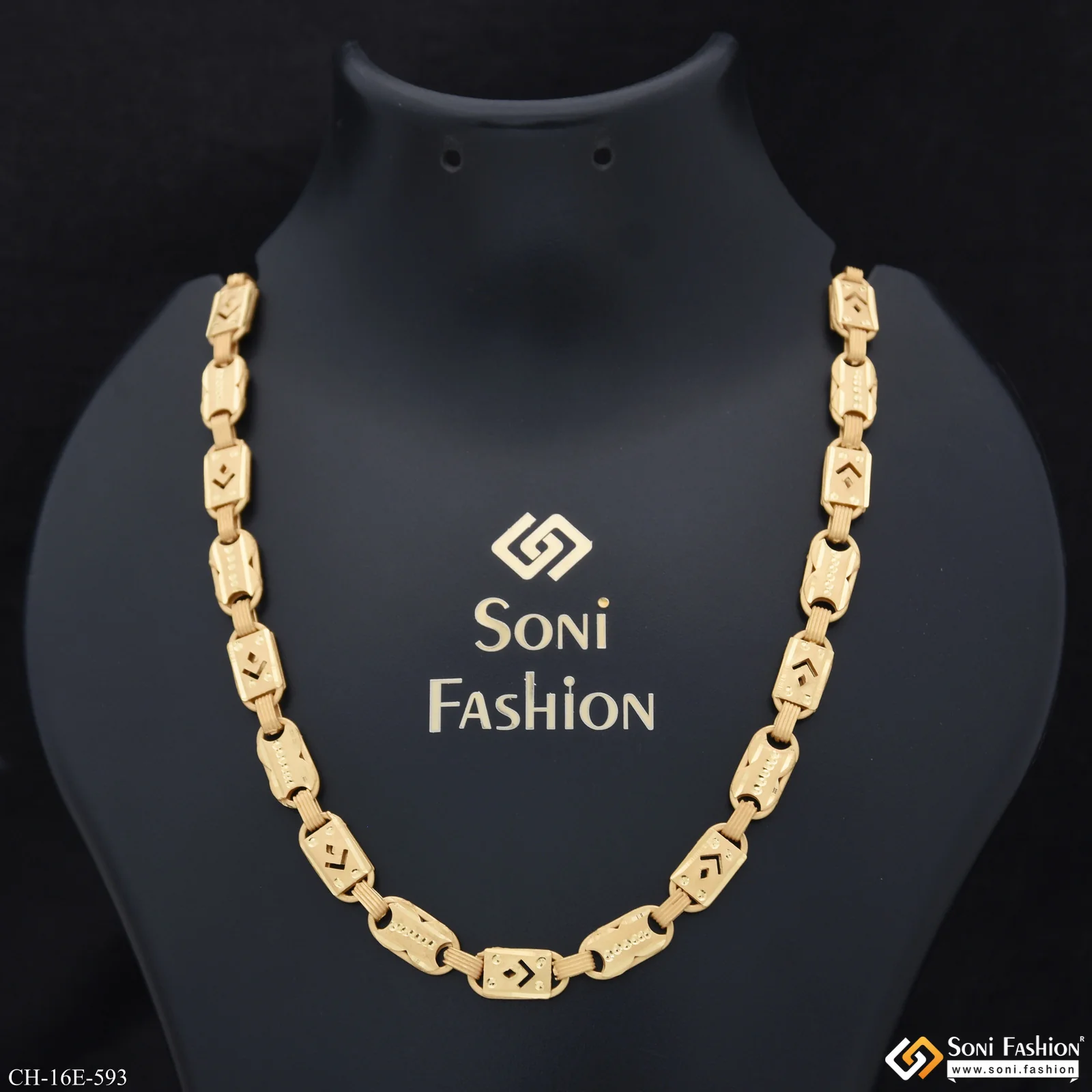 Latest Design Gold Plated Nawabi Chain for Men - Style E593