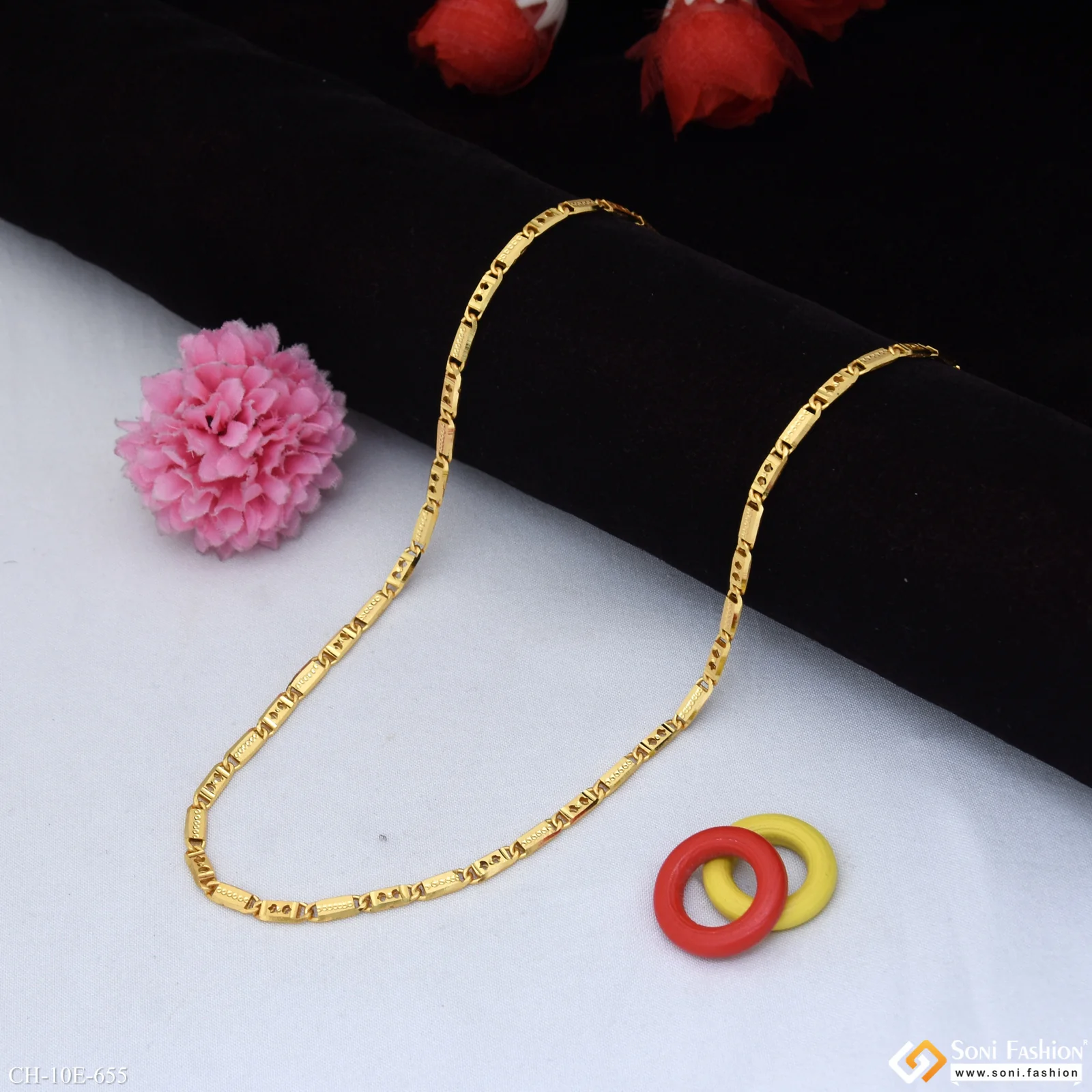 Latest Design Gold Plated Nawabi Chain for Men - Style E655 - Image 3