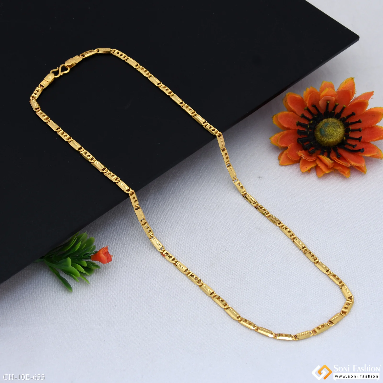 Latest Design Gold Plated Nawabi Chain for Men - Style E655 - Image 4