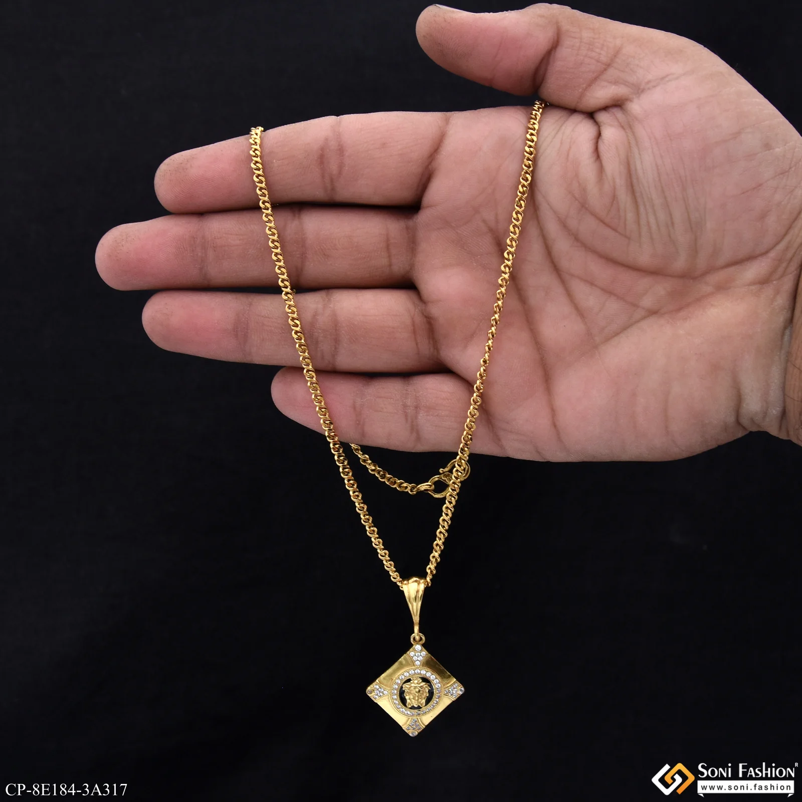 Latest Design Gold Plated Pendant With Chain for Men (CP-E184-A317) - Image 2