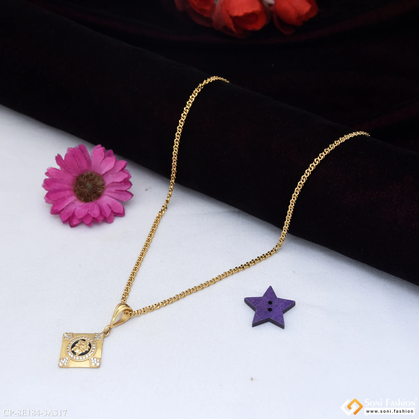 Latest Design Gold Plated Pendant With Chain for Men (CP-E184-A317) - Image 3