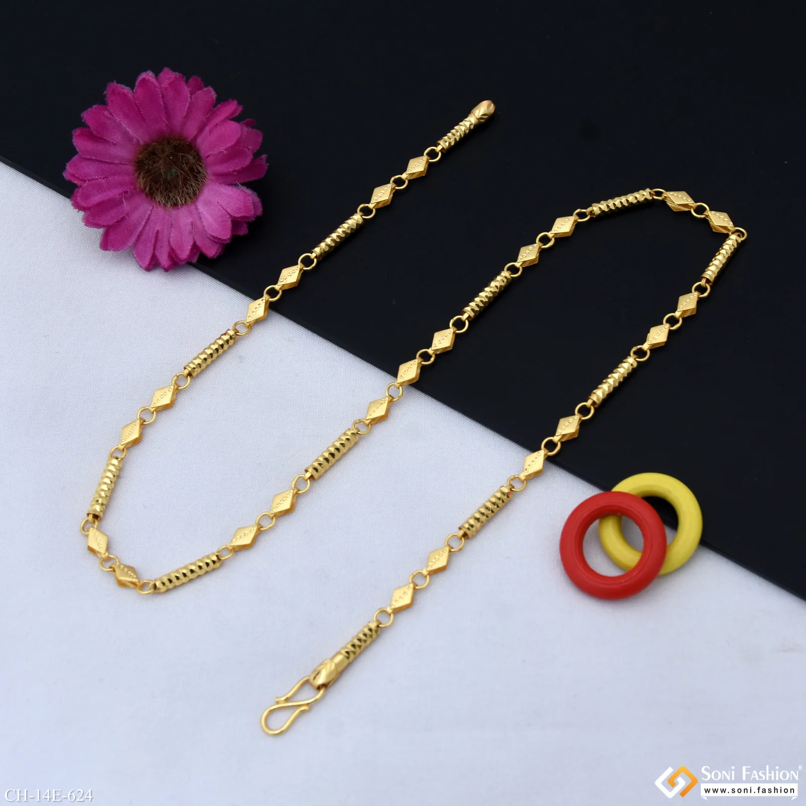 Latest Design Gold Plated Pipe Chain for Men - Style E624 - Image 4