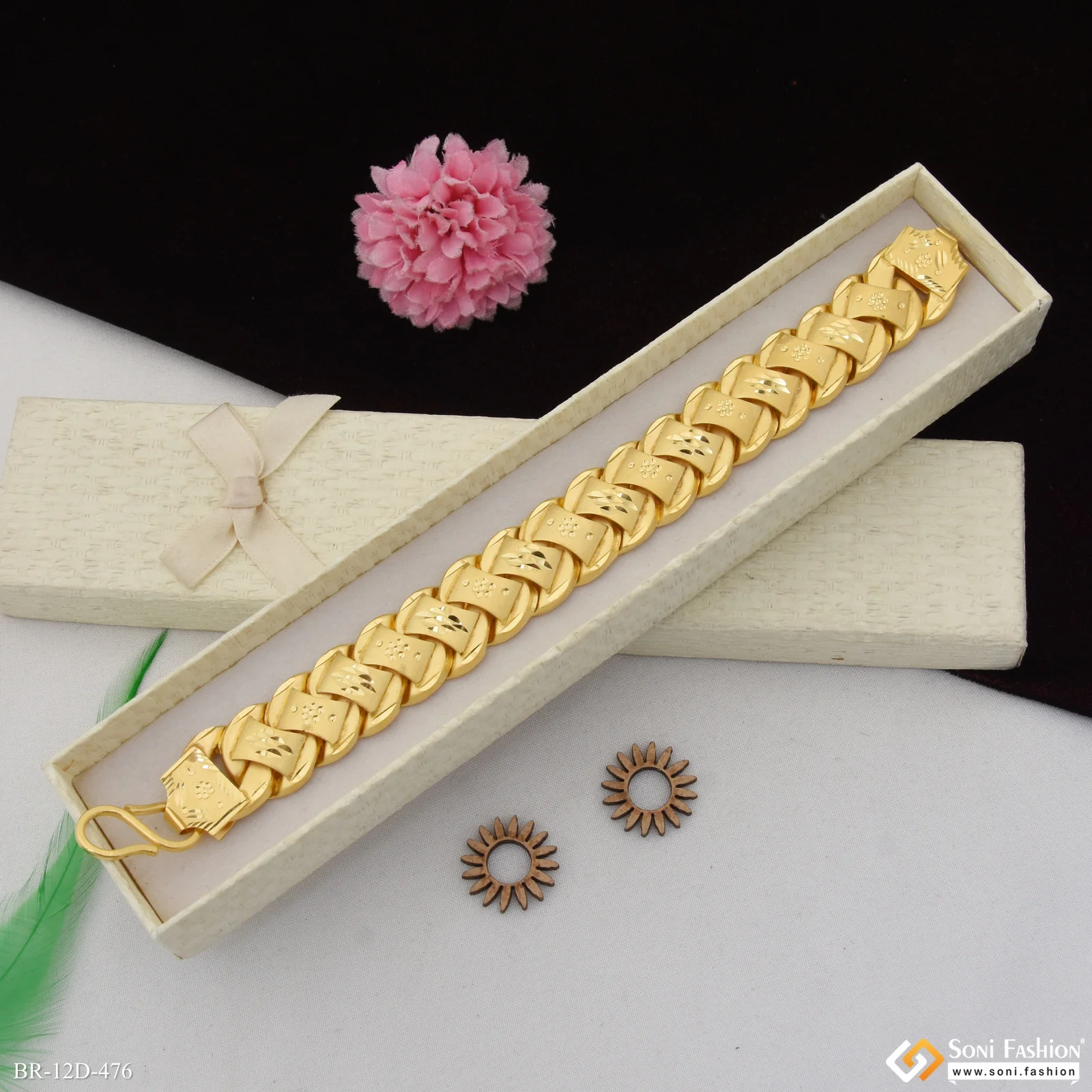 Latest Design Gold Plated Pokal Bracelet for Men - Style D476 - Image 5