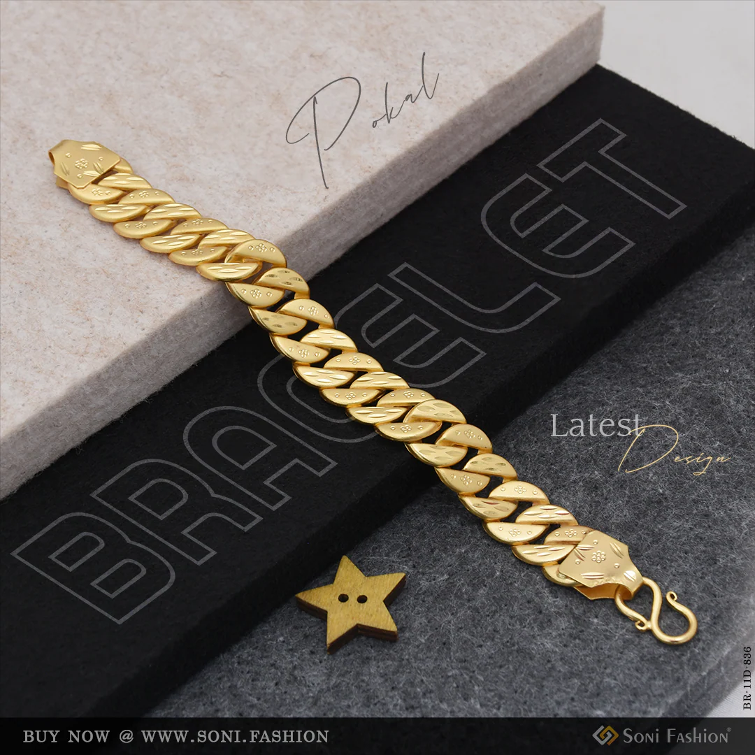 Latest Design Gold Plated Pokal Bracelet for Men - Style D836