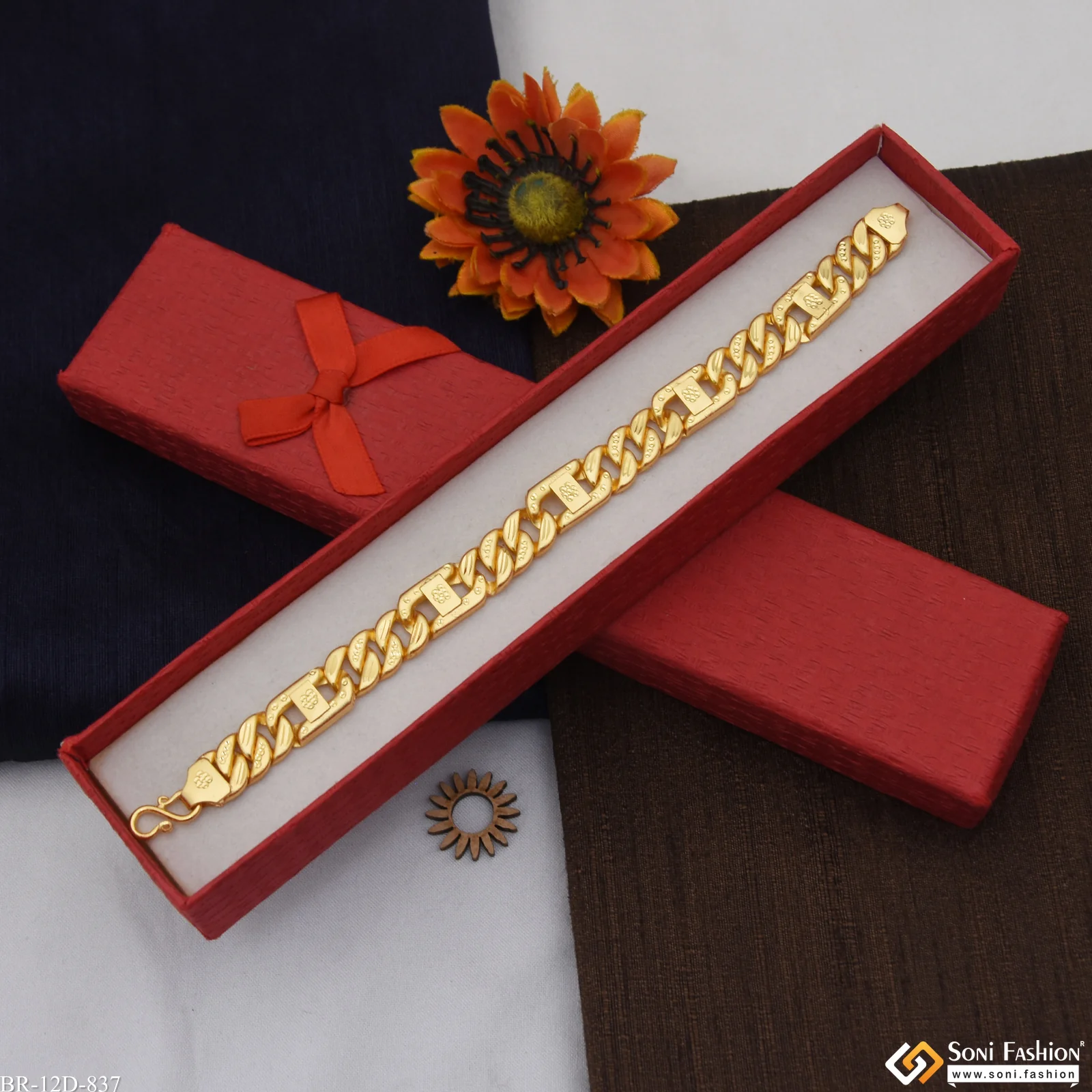 Latest Design Gold Plated Pokal Bracelet for Men - Style D837 - Image 2