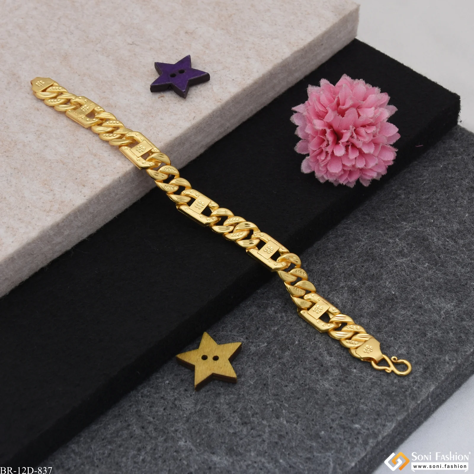 Latest Design Gold Plated Pokal Bracelet for Men - Style D837 - Image 5