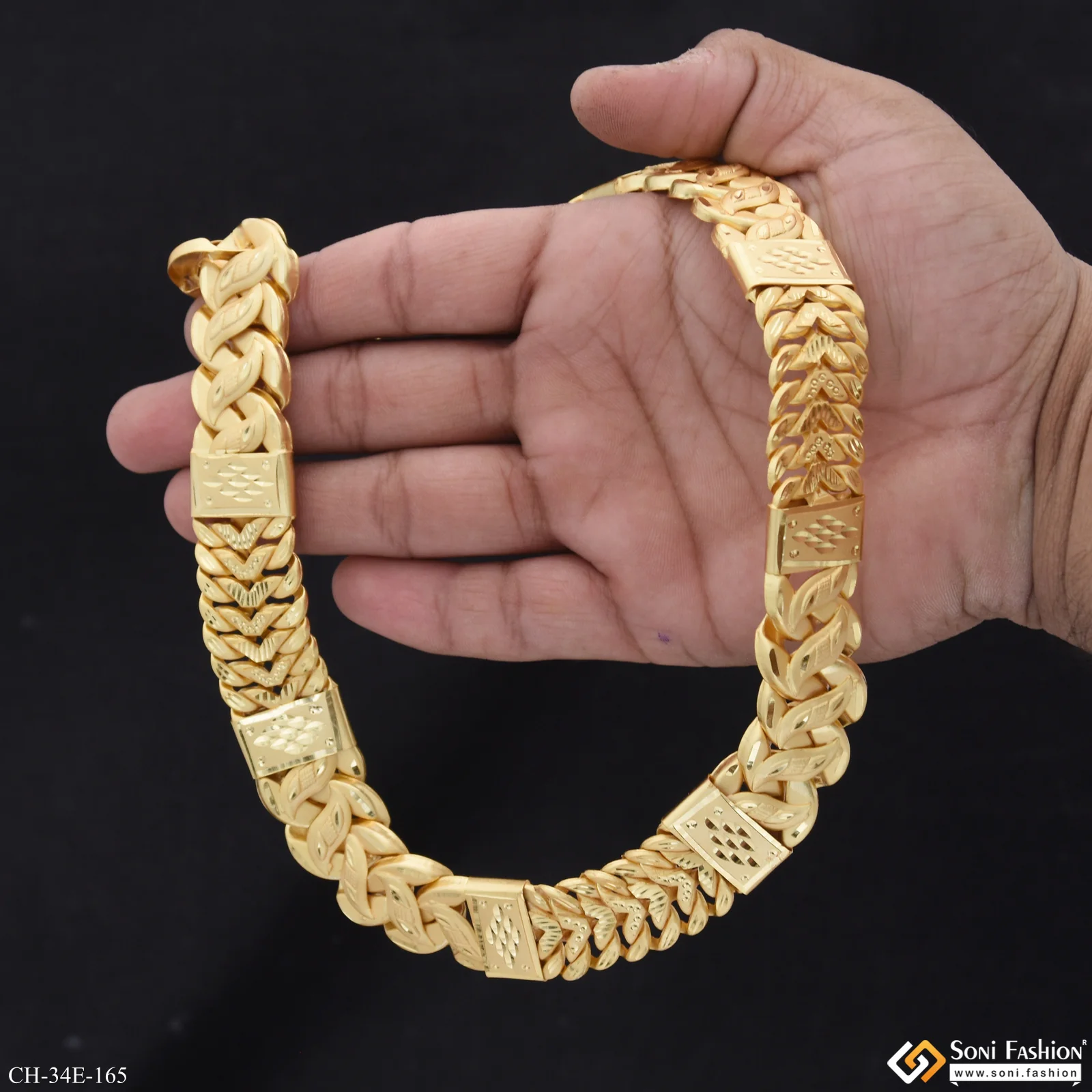 Latest Design Gold Plated Pokal Chain for Men - Style E165 - Image 3