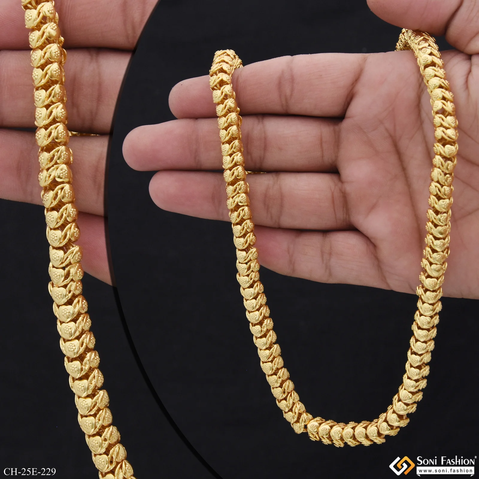 Latest Design Gold Plated Rajwadi Chain for Men - Style E229 - Image 2