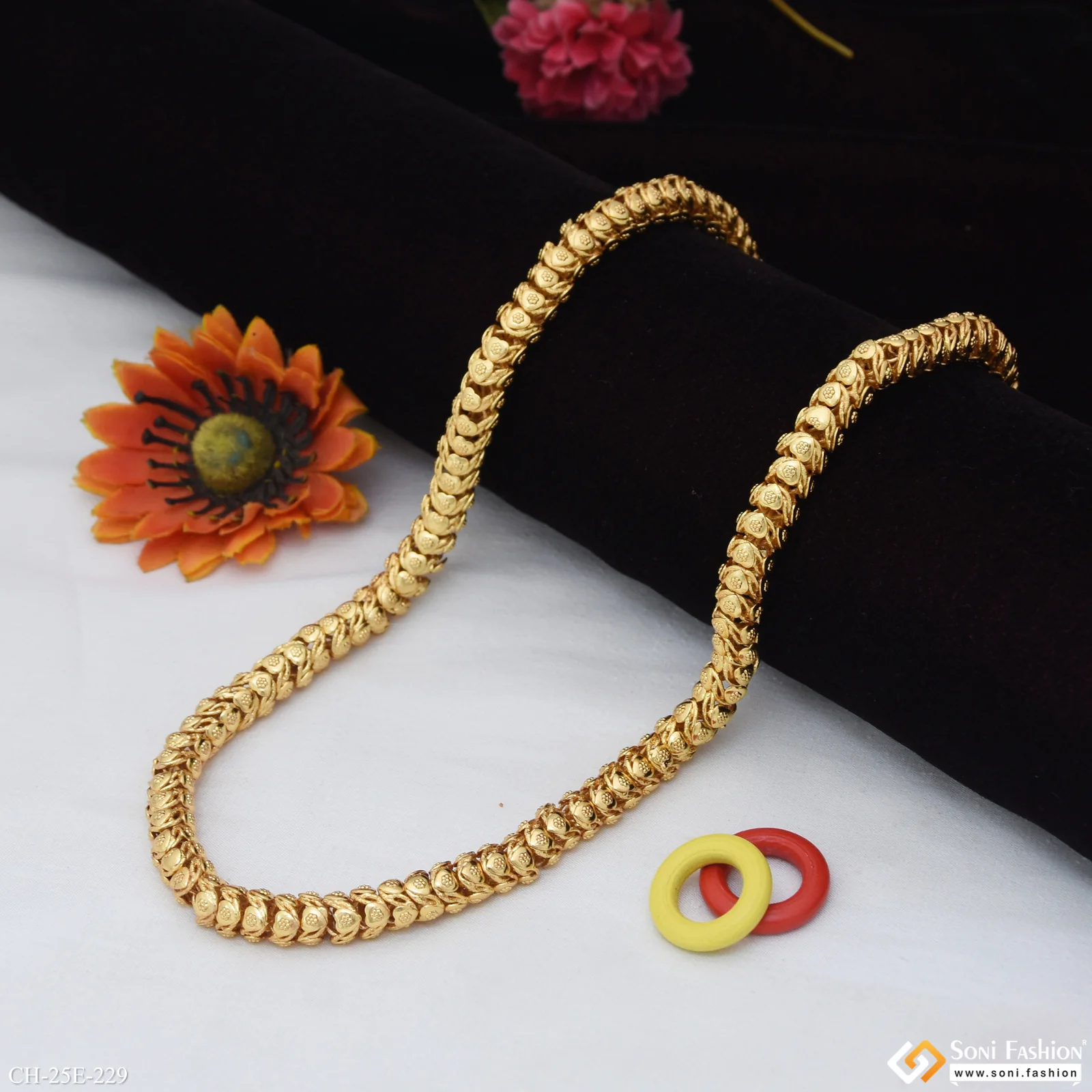 Latest Design Gold Plated Rajwadi Chain for Men - Style E229 - Image 3