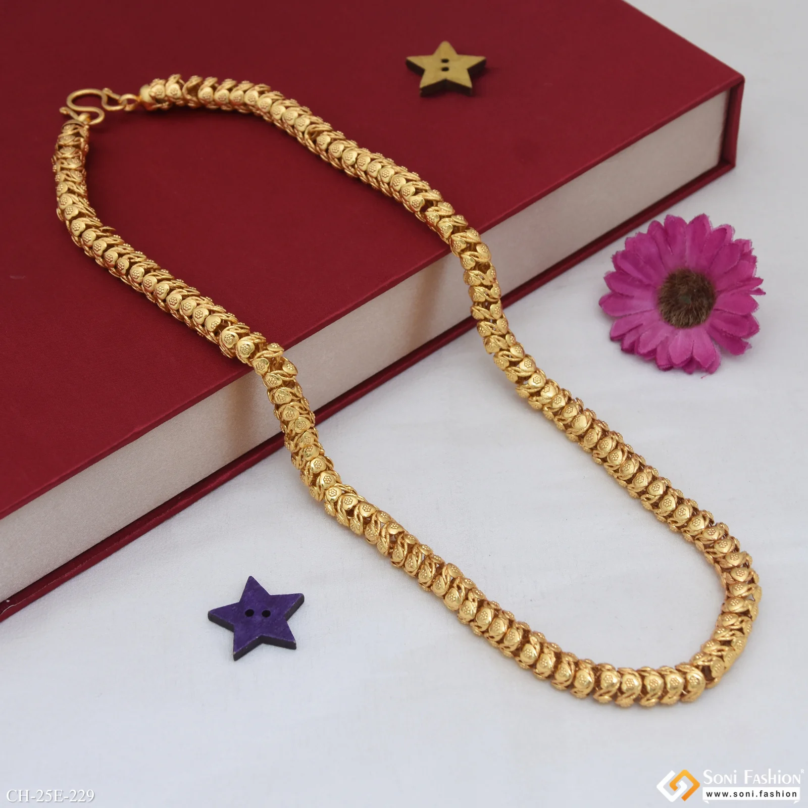Latest Design Gold Plated Rajwadi Chain for Men - Style E229 - Image 4