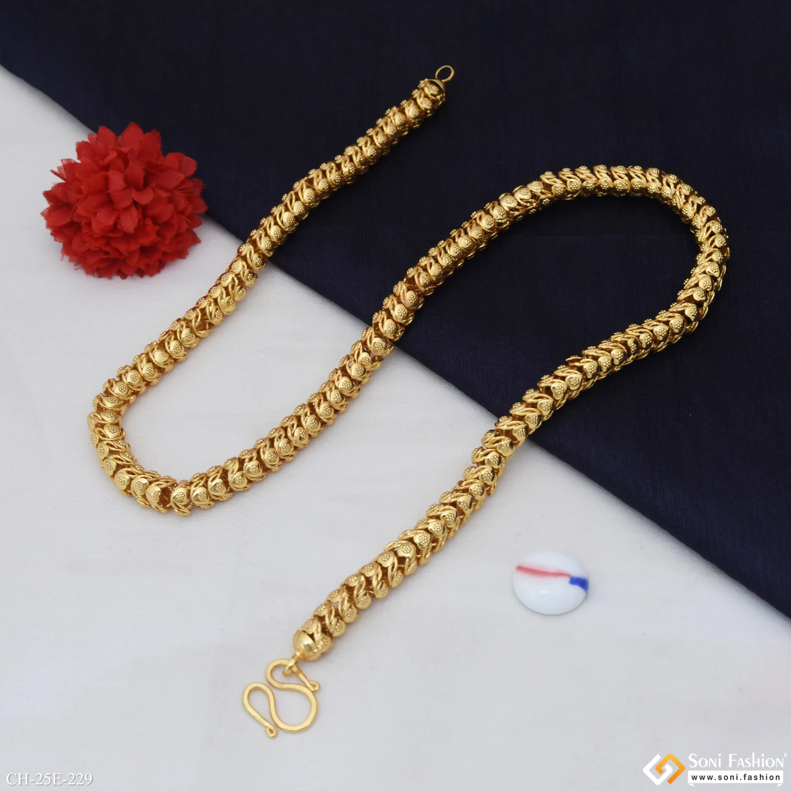 Latest Design Gold Plated Rajwadi Chain for Men - Style E229 - Image 6