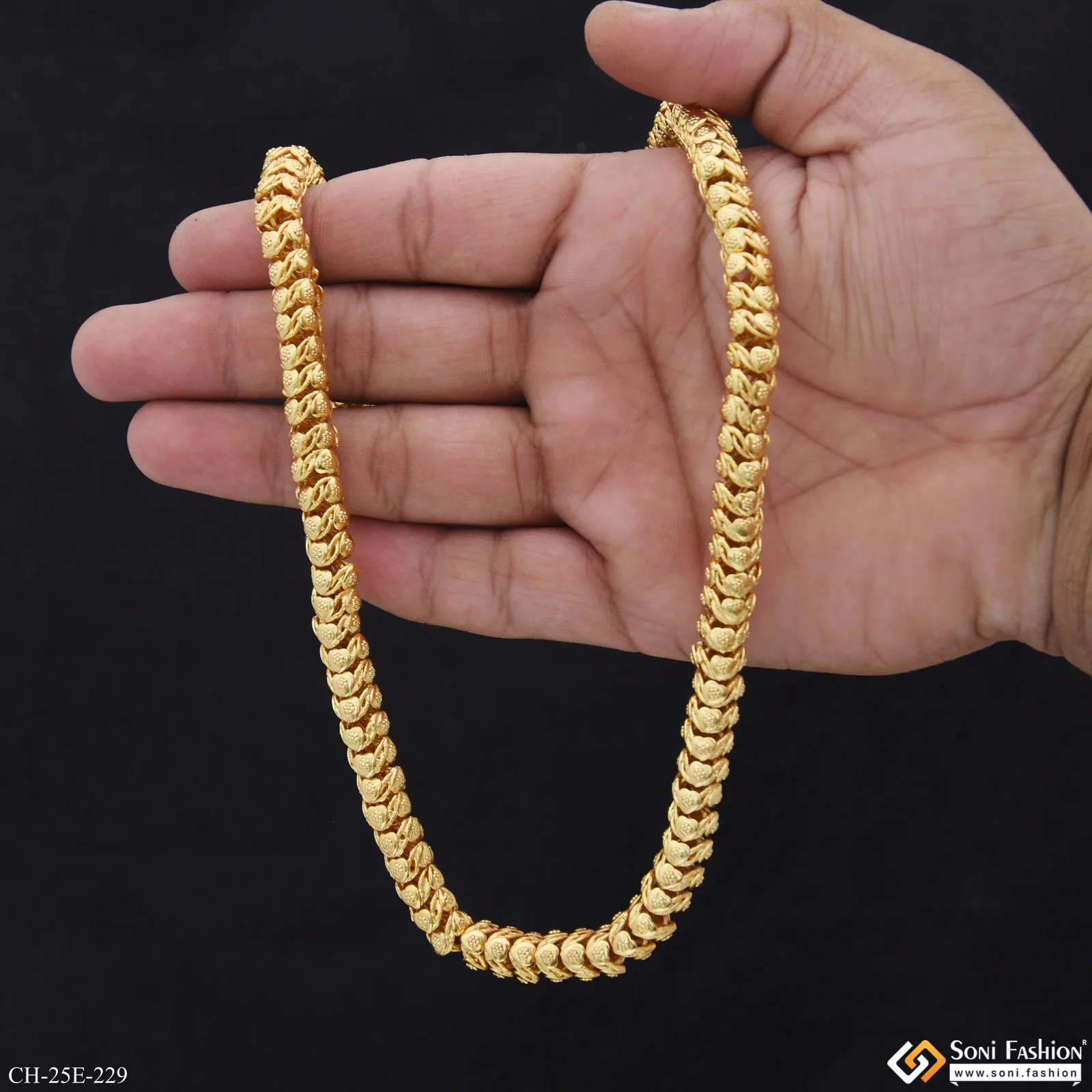Latest Design Gold Plated Rajwadi Chain for Men - Style E229 - Image 7