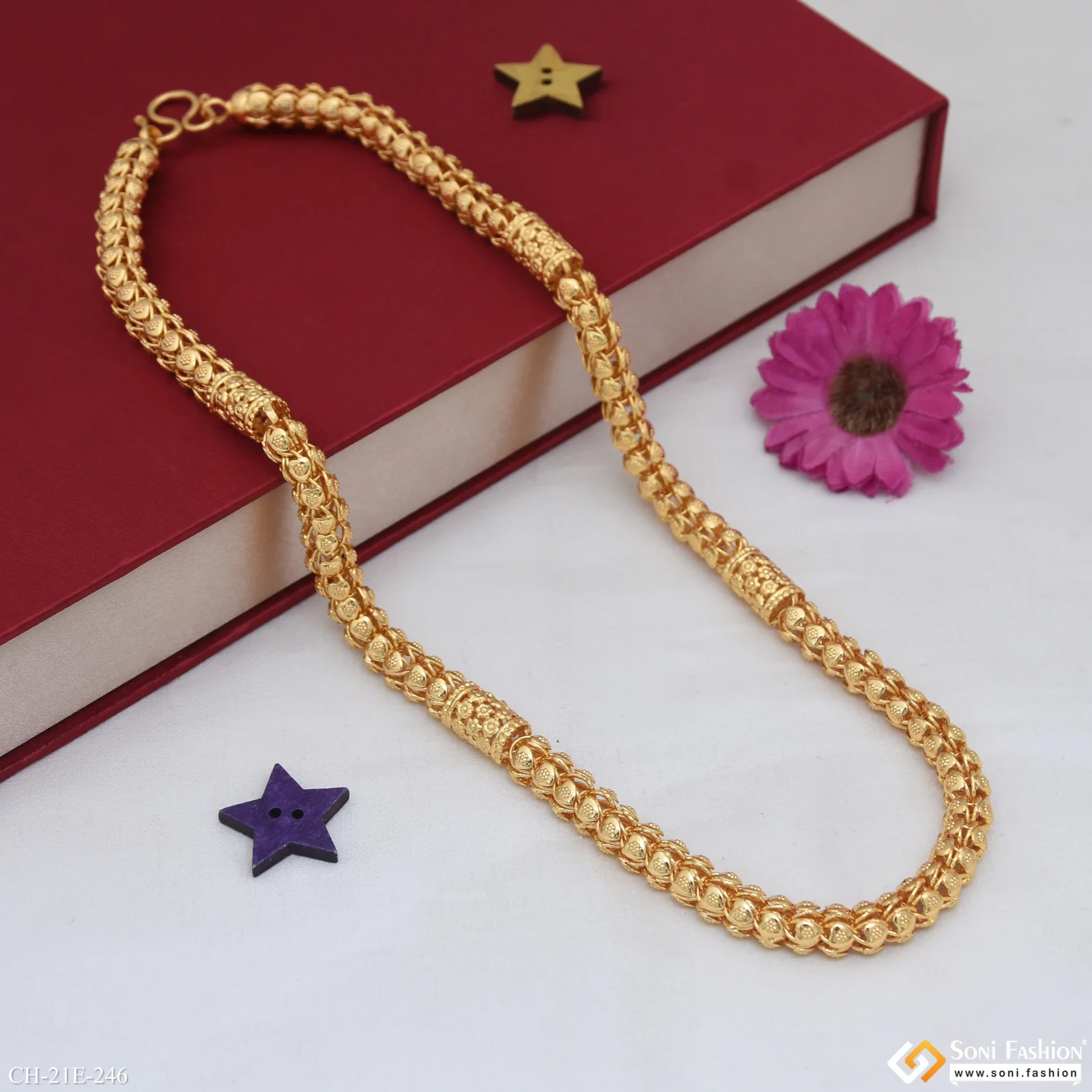 Latest Design Gold Plated Rajwadi Chain for Men - Style E246 - Image 7