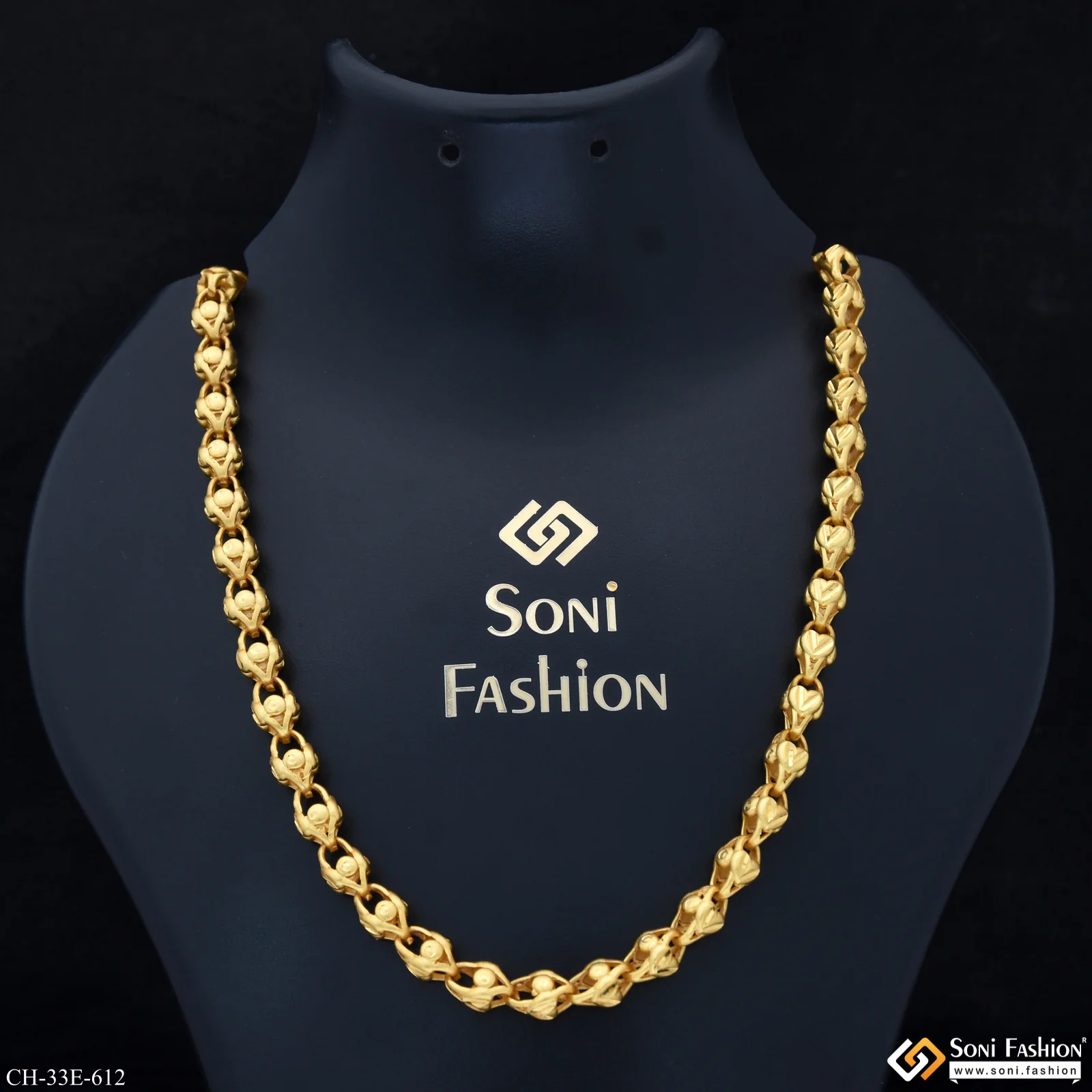 Latest Design Gold Plated Rajwadi Chain for Men - Style E612