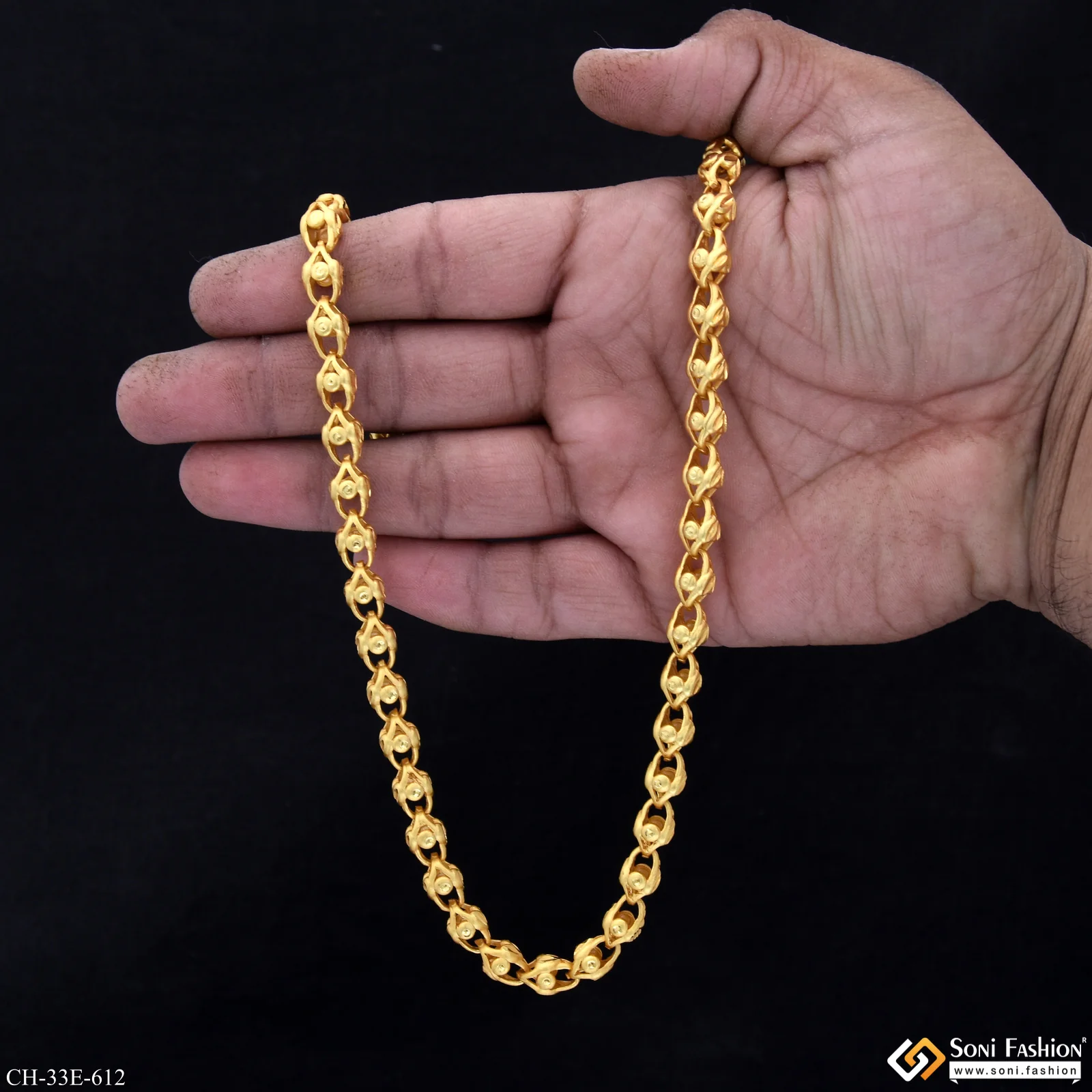 Latest Design Gold Plated Rajwadi Chain for Men - Style E612 - Image 6